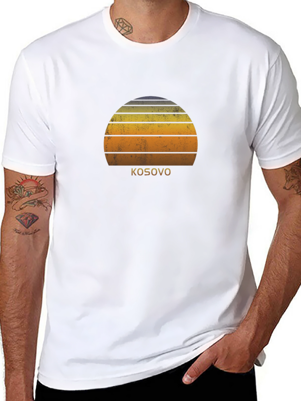 Kosovo Sunset Graphic Tee - Stylish Black T-Shirt