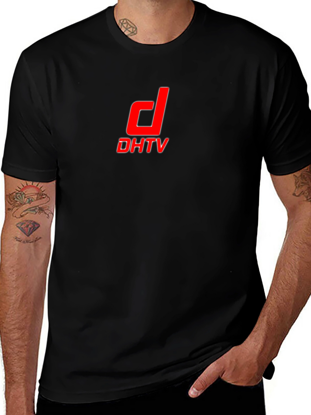 DHTV Red Logo T-Shirt - Classic Black Tee