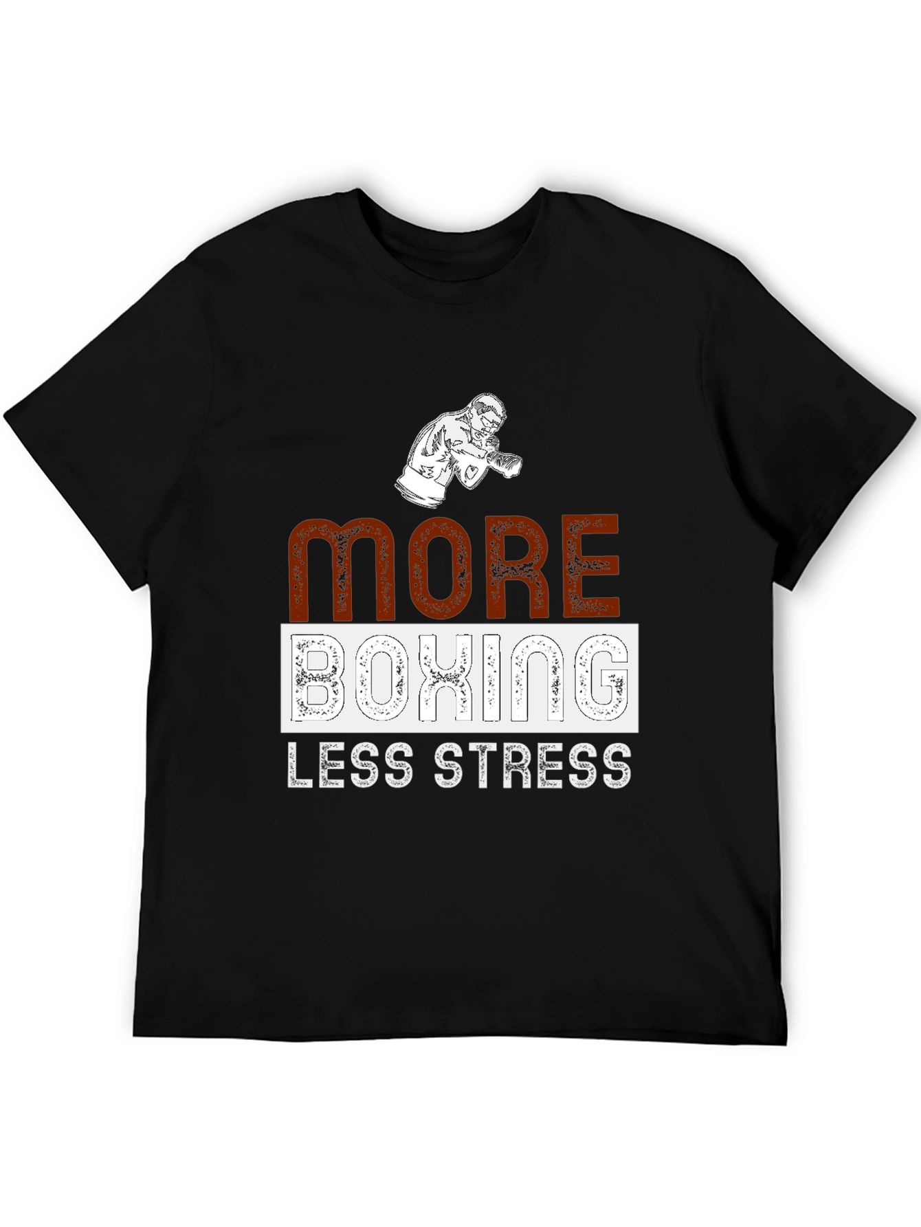 More Boxing Less Stress Graphic T-Shirt