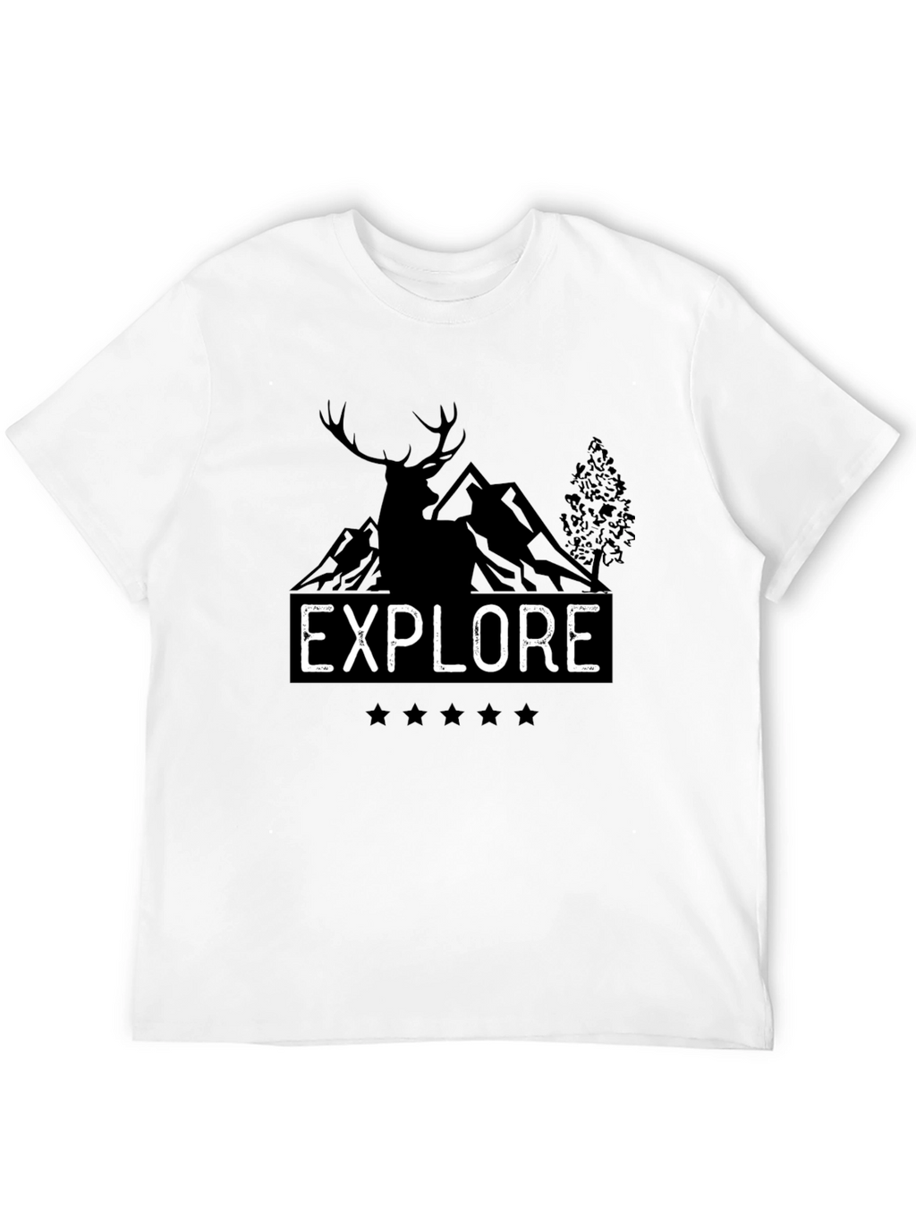 Explore Graphic T-Shirt - Mountain Deer Design