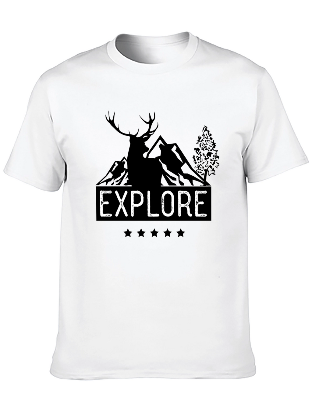 Explore Graphic T-Shirt - Mountain Deer Design