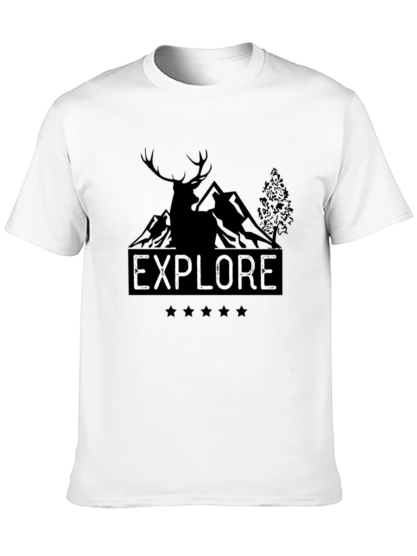 Explore Graphic T-Shirt - Mountain Deer Design