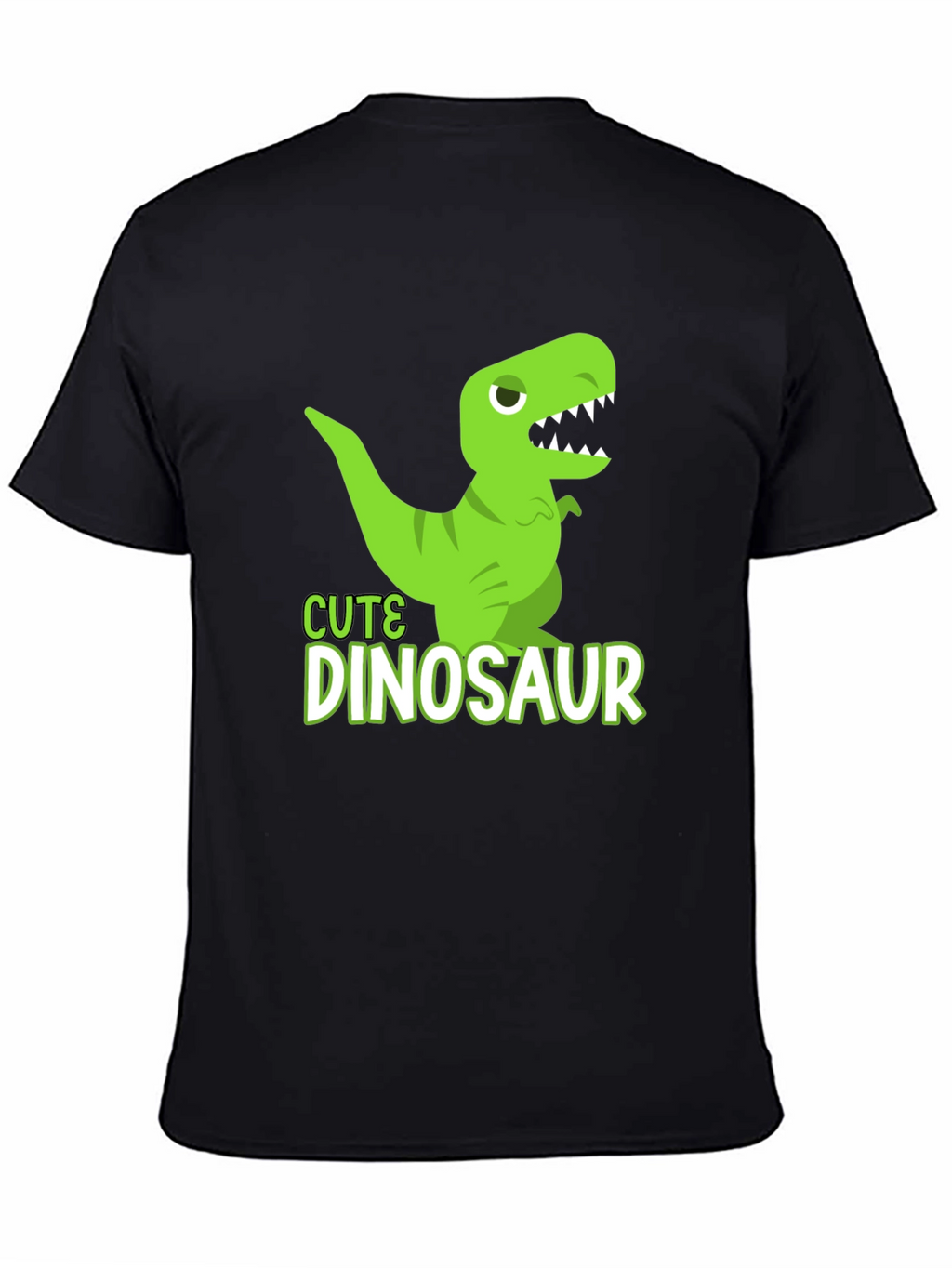 Cute Dinosaur Graphic T-Shirt - Black