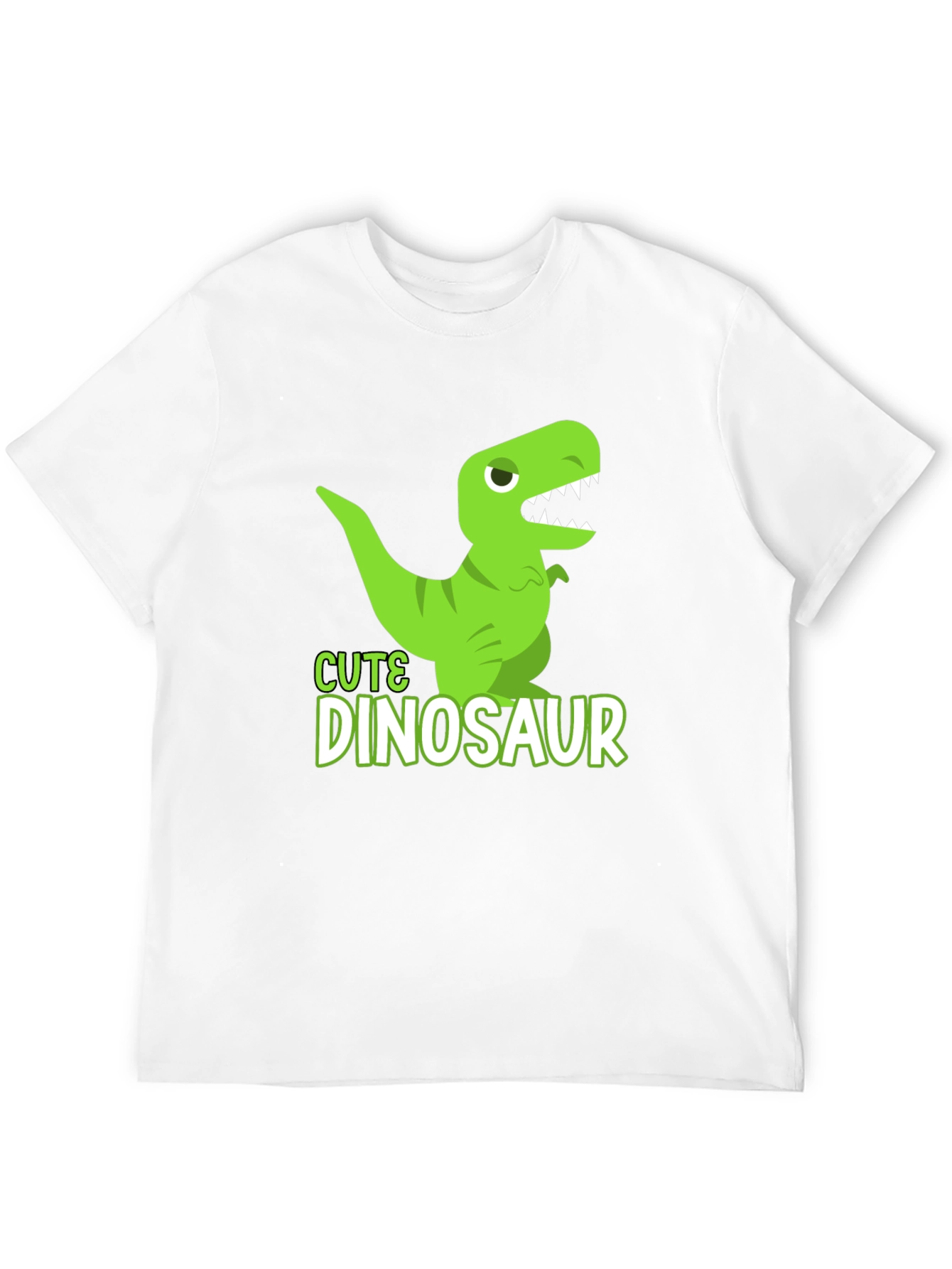 Cute Dinosaur Graphic T-Shirt - Black