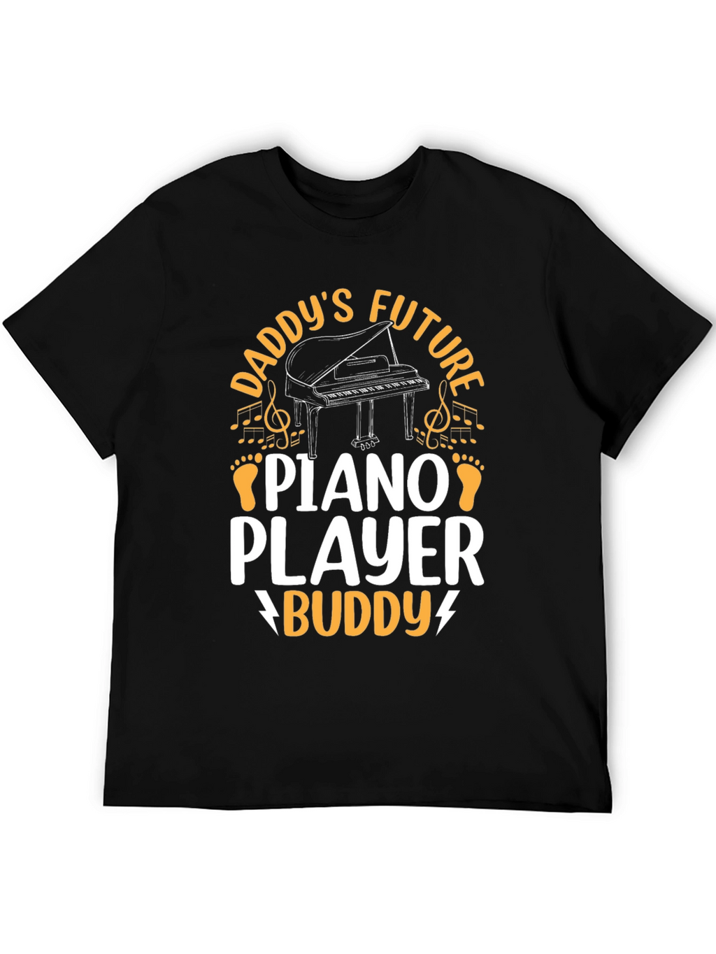 Daddys Future Piano Player Buddy Black T-Shirt