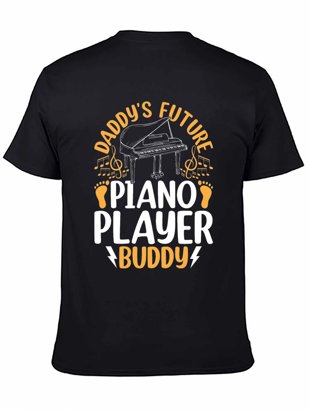 Daddys Future Piano Player Buddy Black T-Shirt