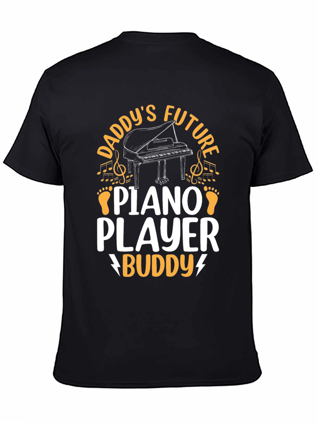 Daddys Future Piano Player Buddy Black T-Shirt