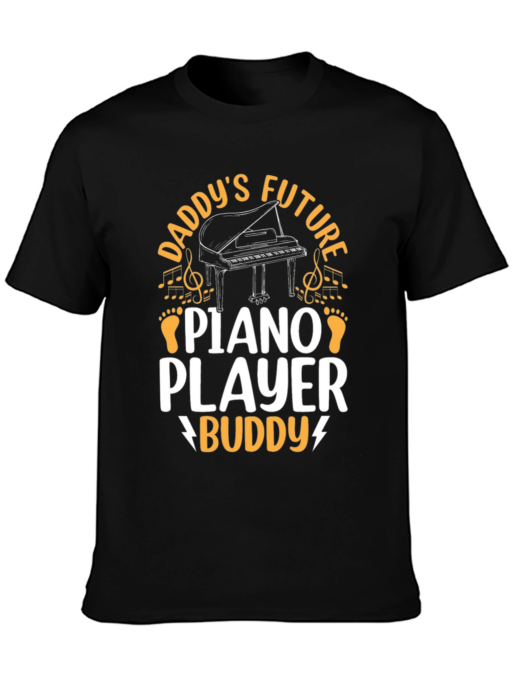 Daddys Future Piano Player Buddy Black T-Shirt