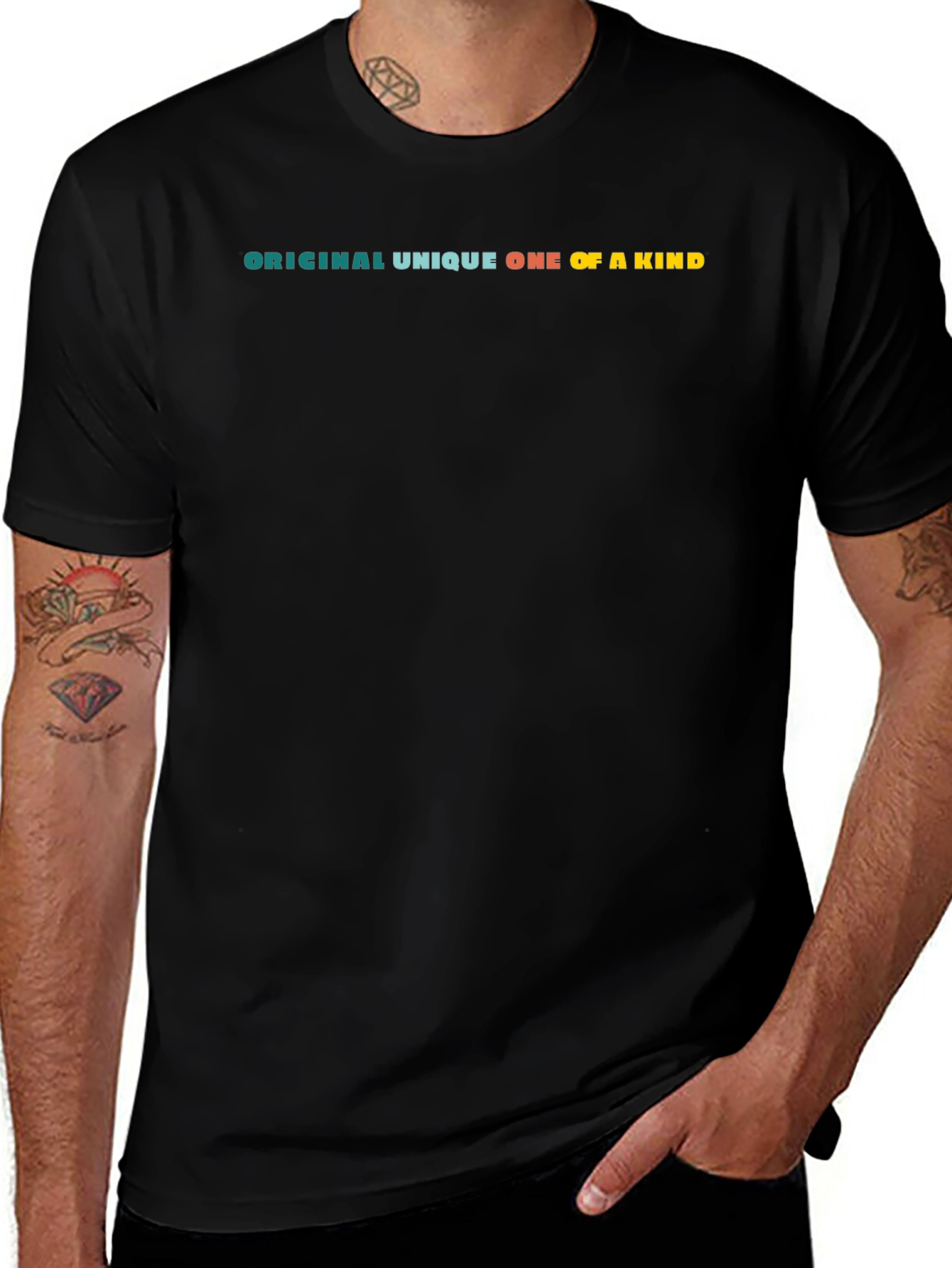 Original Unique One Of A Kind Black Tee