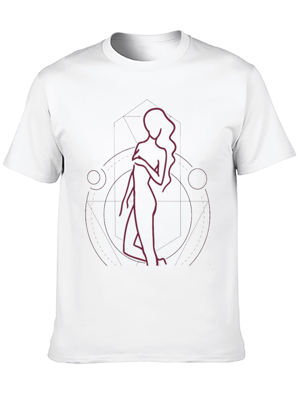 Minimalist Woman Line Art Black T-Shirt