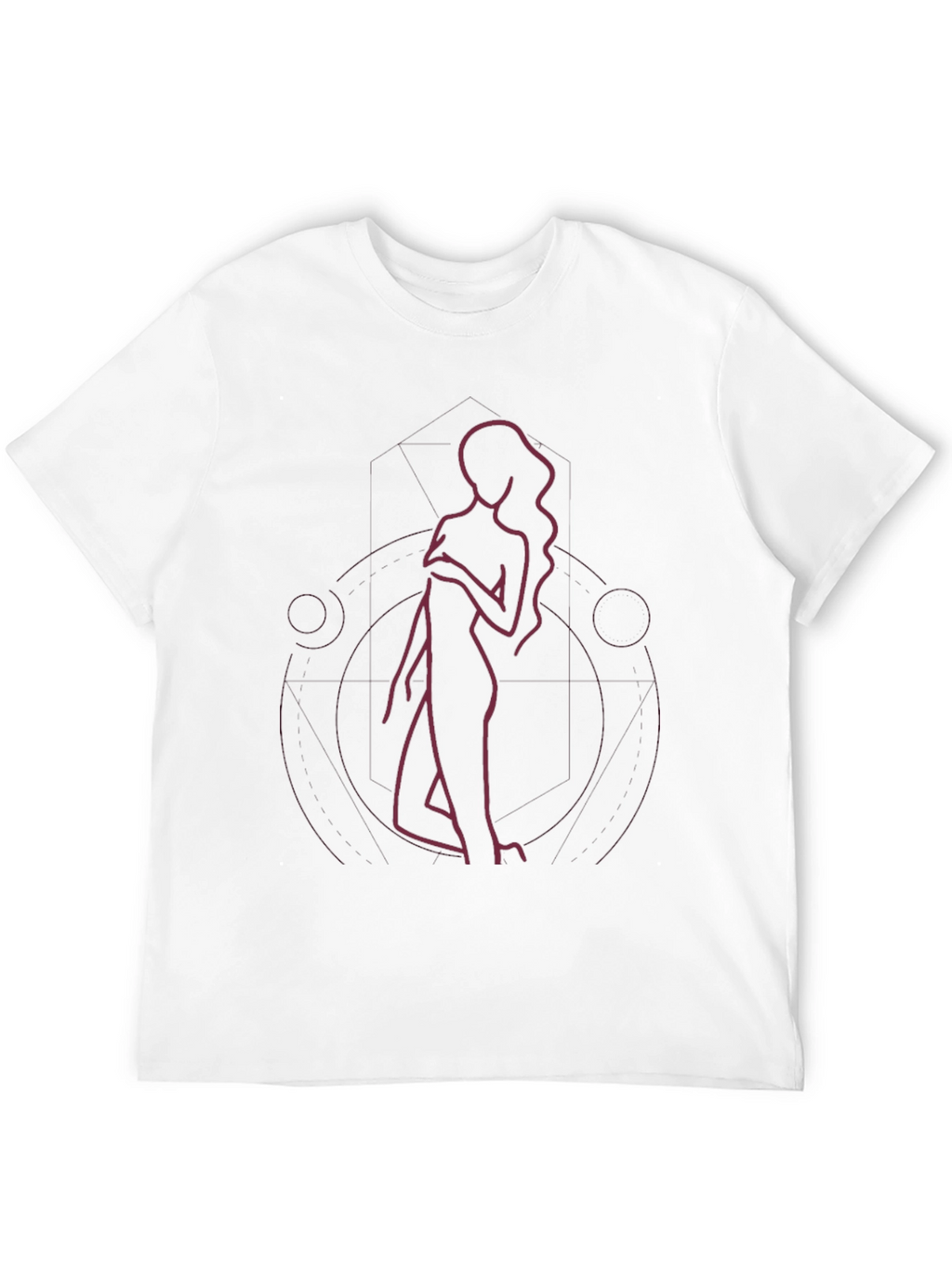 Minimalist Woman Line Art Black T-Shirt