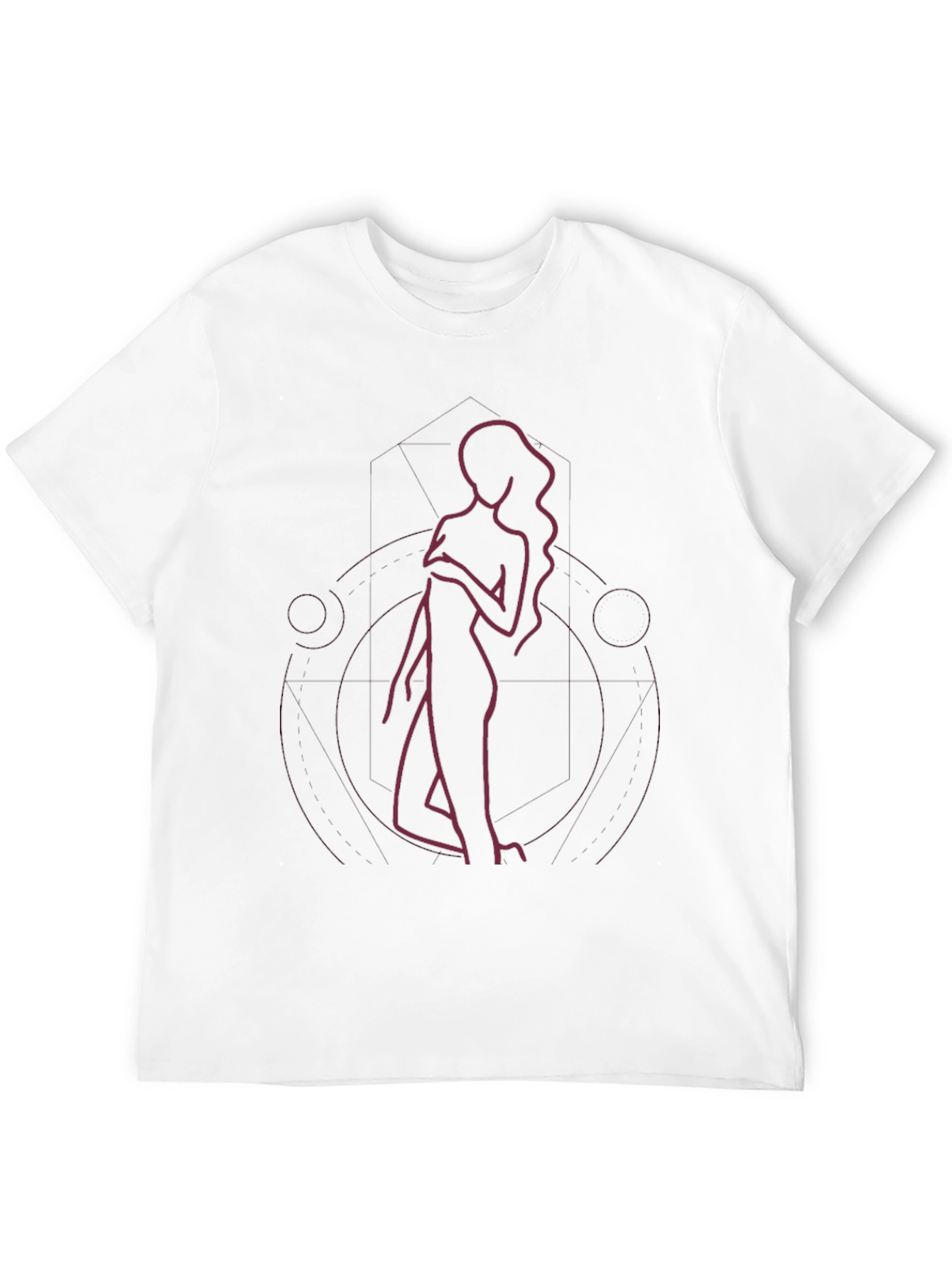 Minimalist Woman Line Art Black T-Shirt