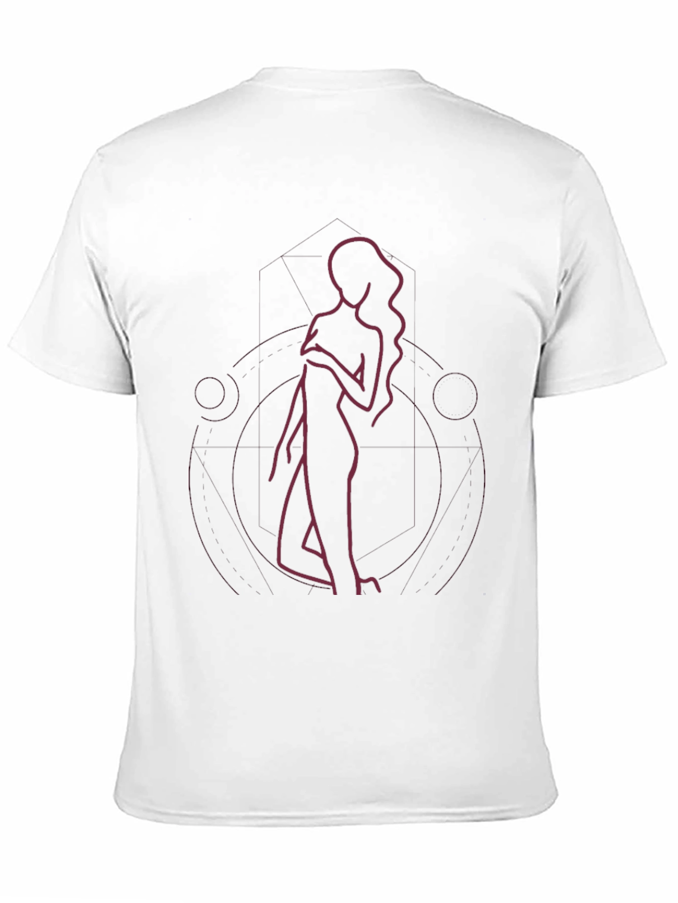 Minimalist Woman Line Art Black T-Shirt