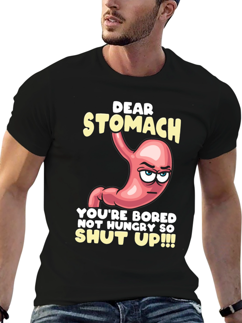 Dear Stomach Funny Graphic T-Shirt