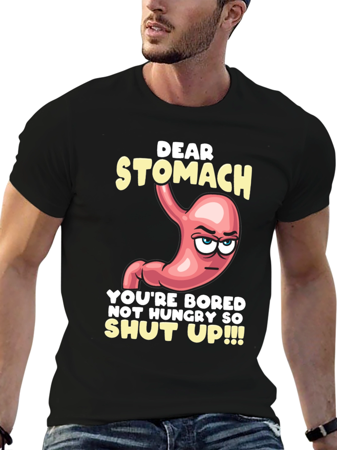 Dear Stomach Funny Graphic T-Shirt