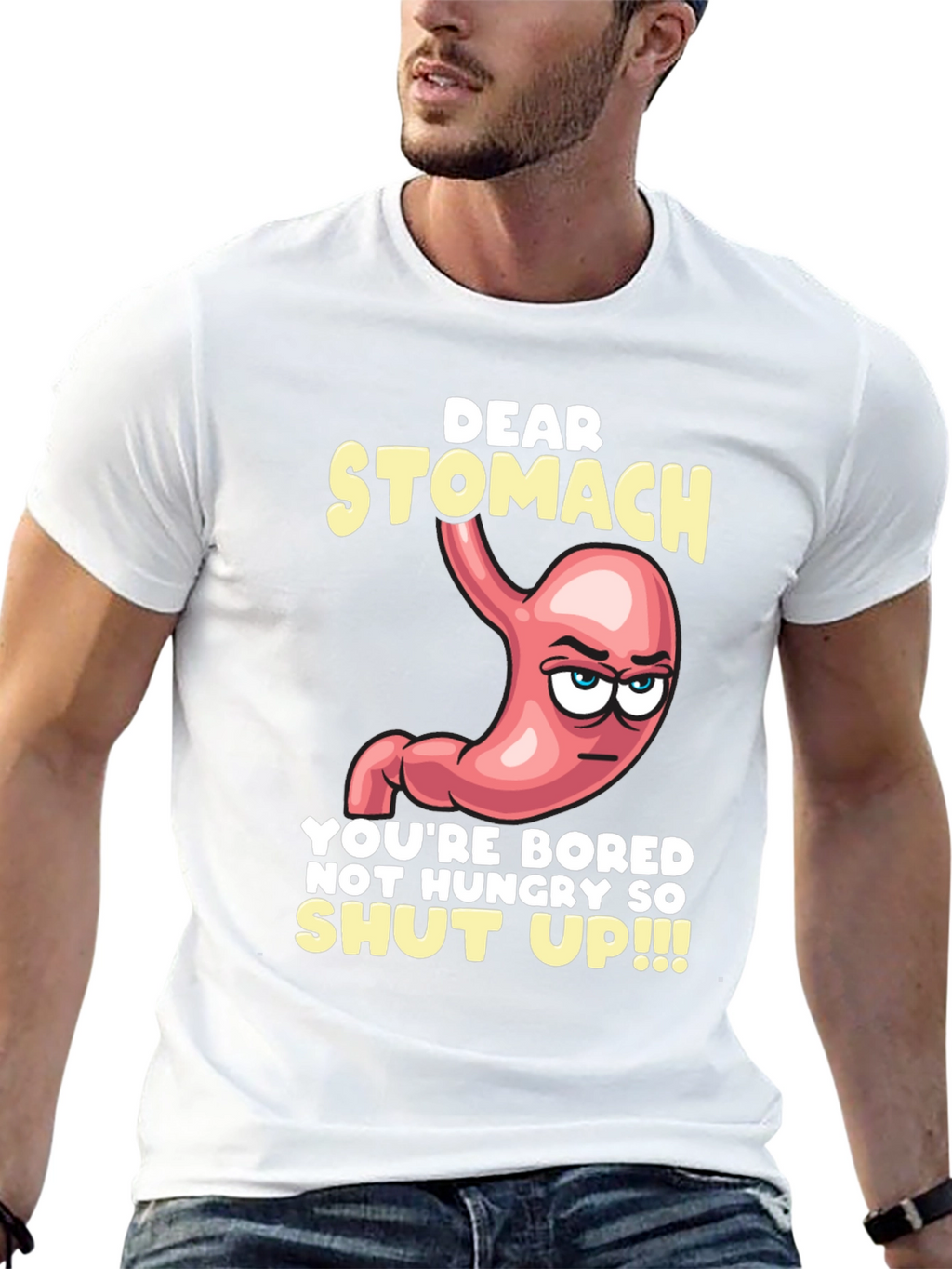 Dear Stomach Funny Graphic T-Shirt