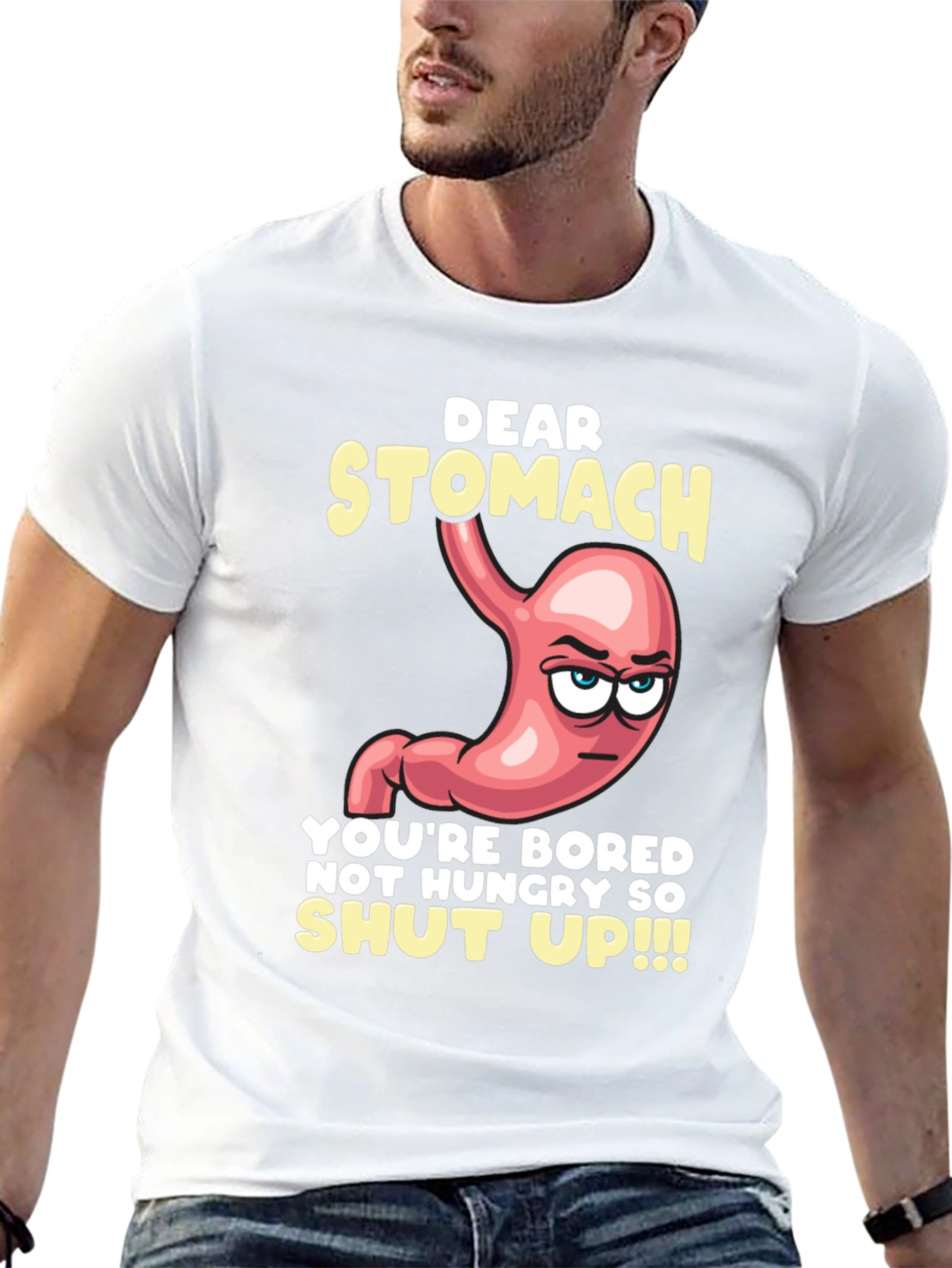 Dear Stomach Funny Graphic T-Shirt