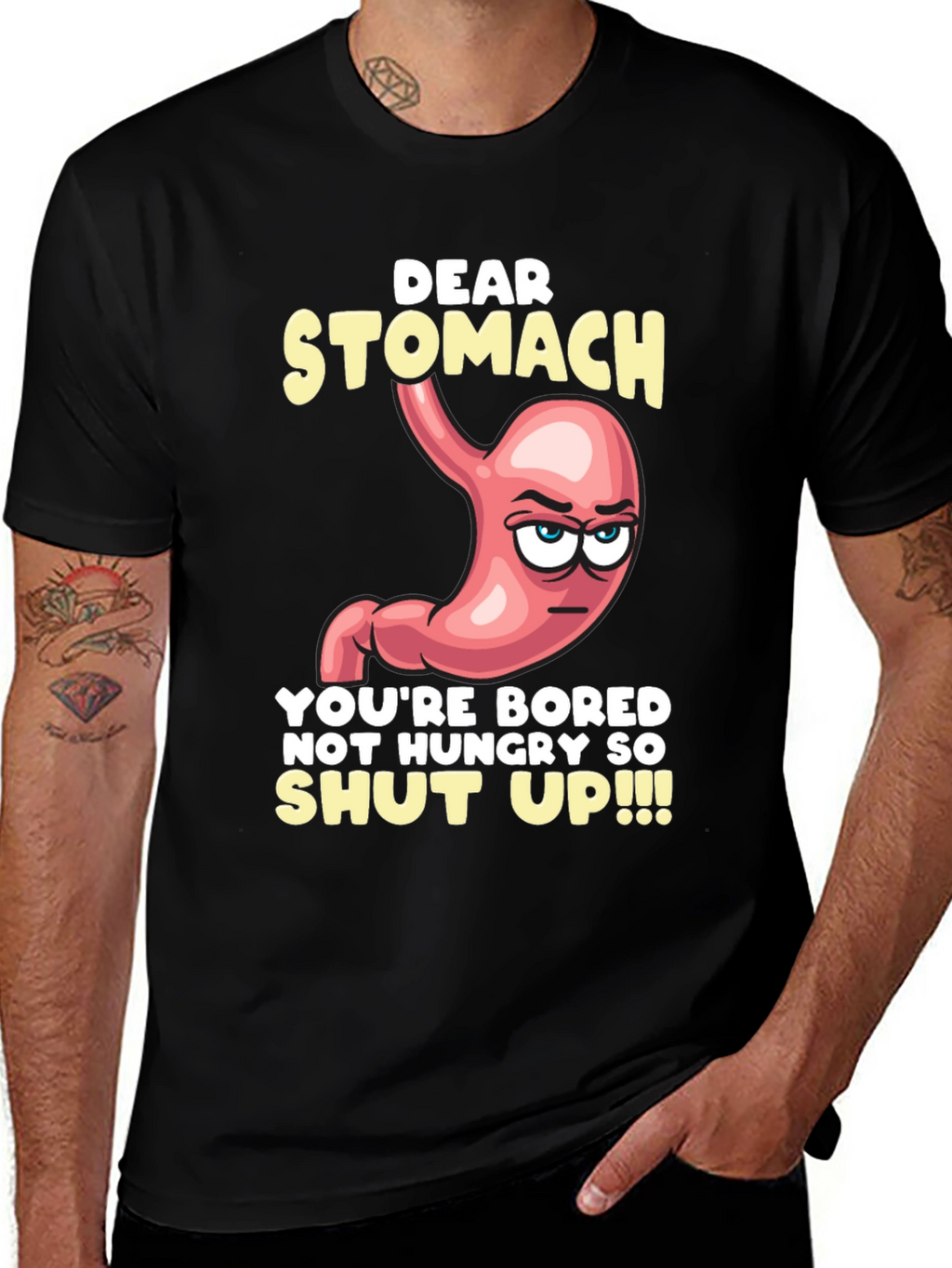 Dear Stomach Funny Graphic T-Shirt