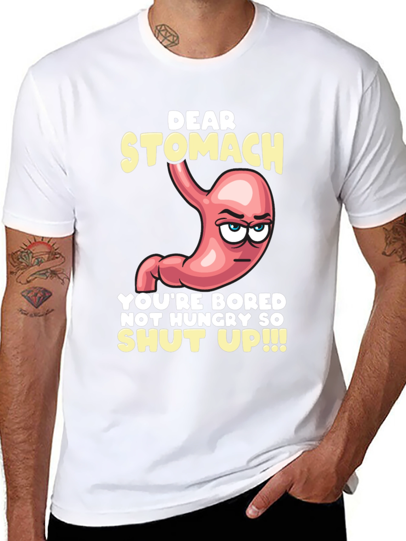 Dear Stomach Funny Graphic T-Shirt