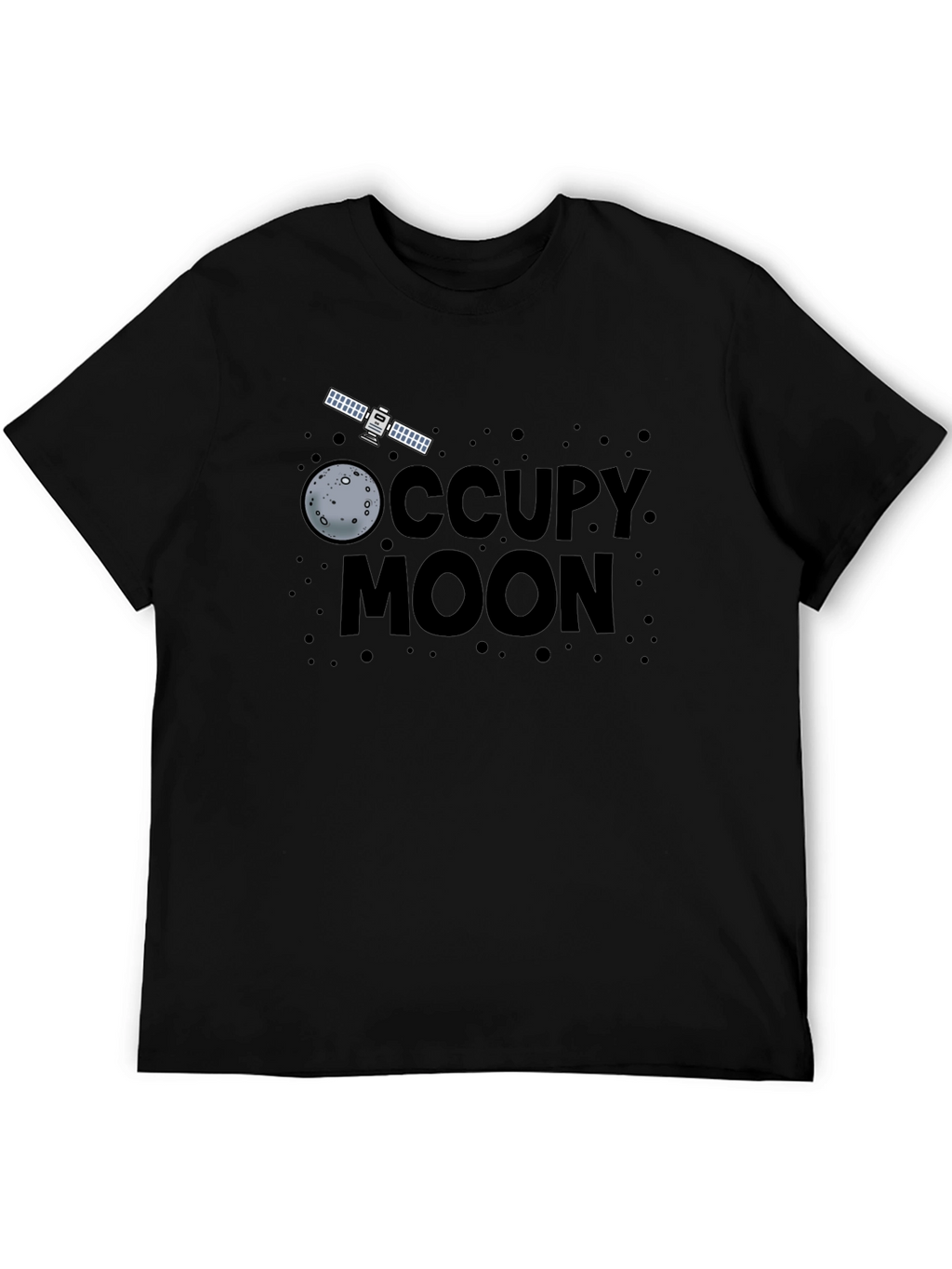Occupy Moon Graphic Tee - Black Cotton T-Shirt