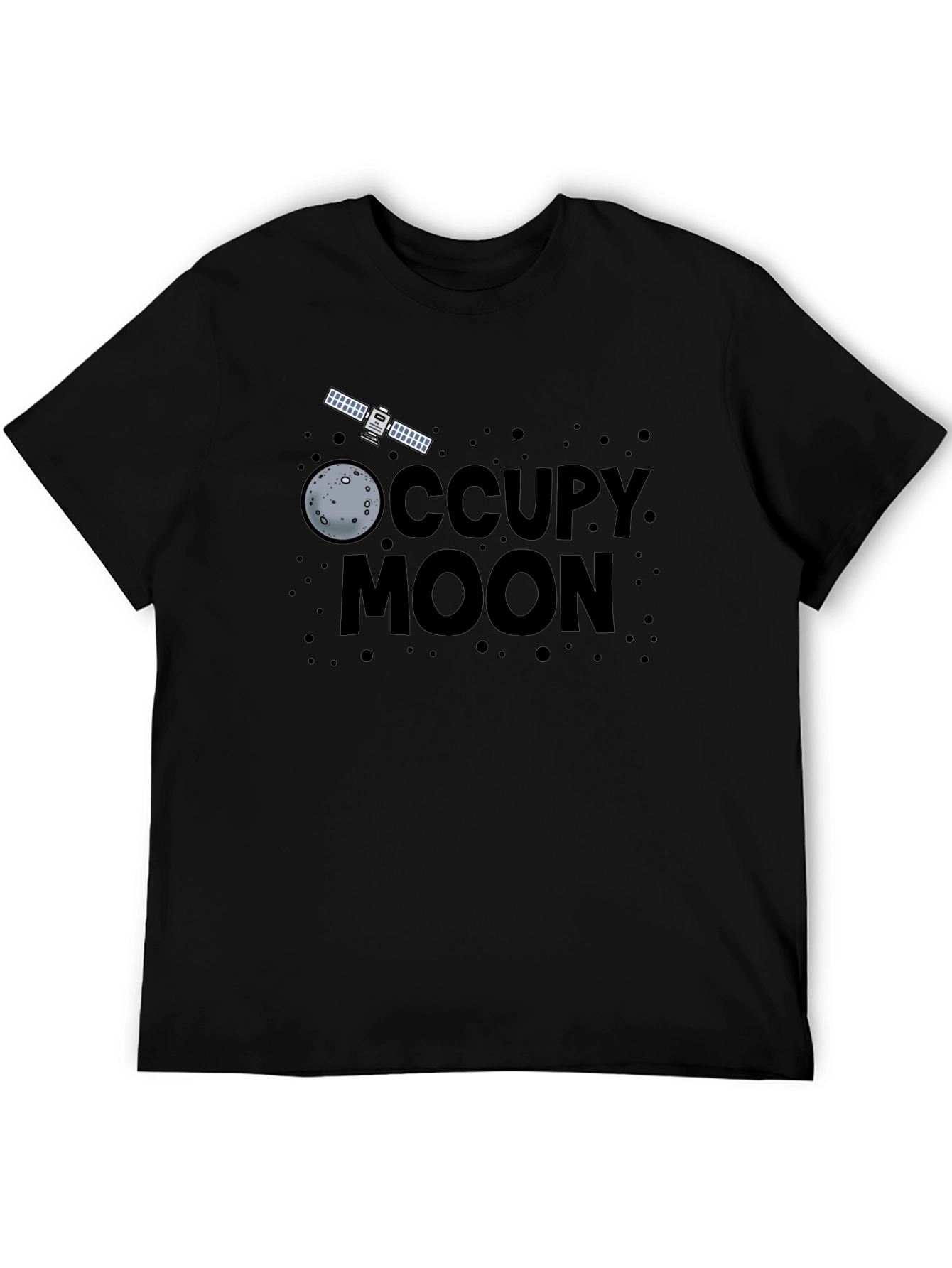 Occupy Moon Graphic Tee - Black Cotton T-Shirt