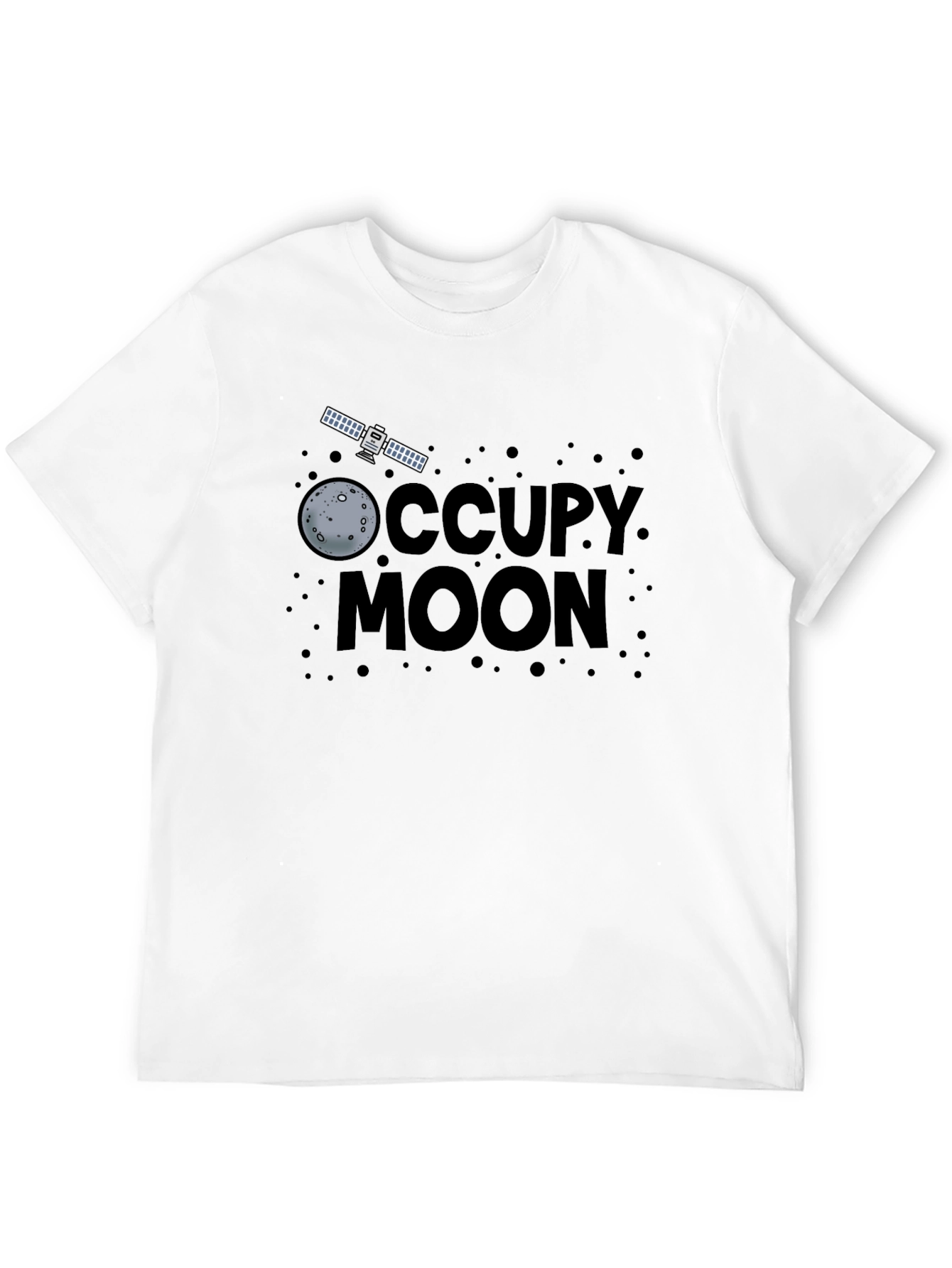 Occupy Moon Graphic Tee - Black Cotton T-Shirt