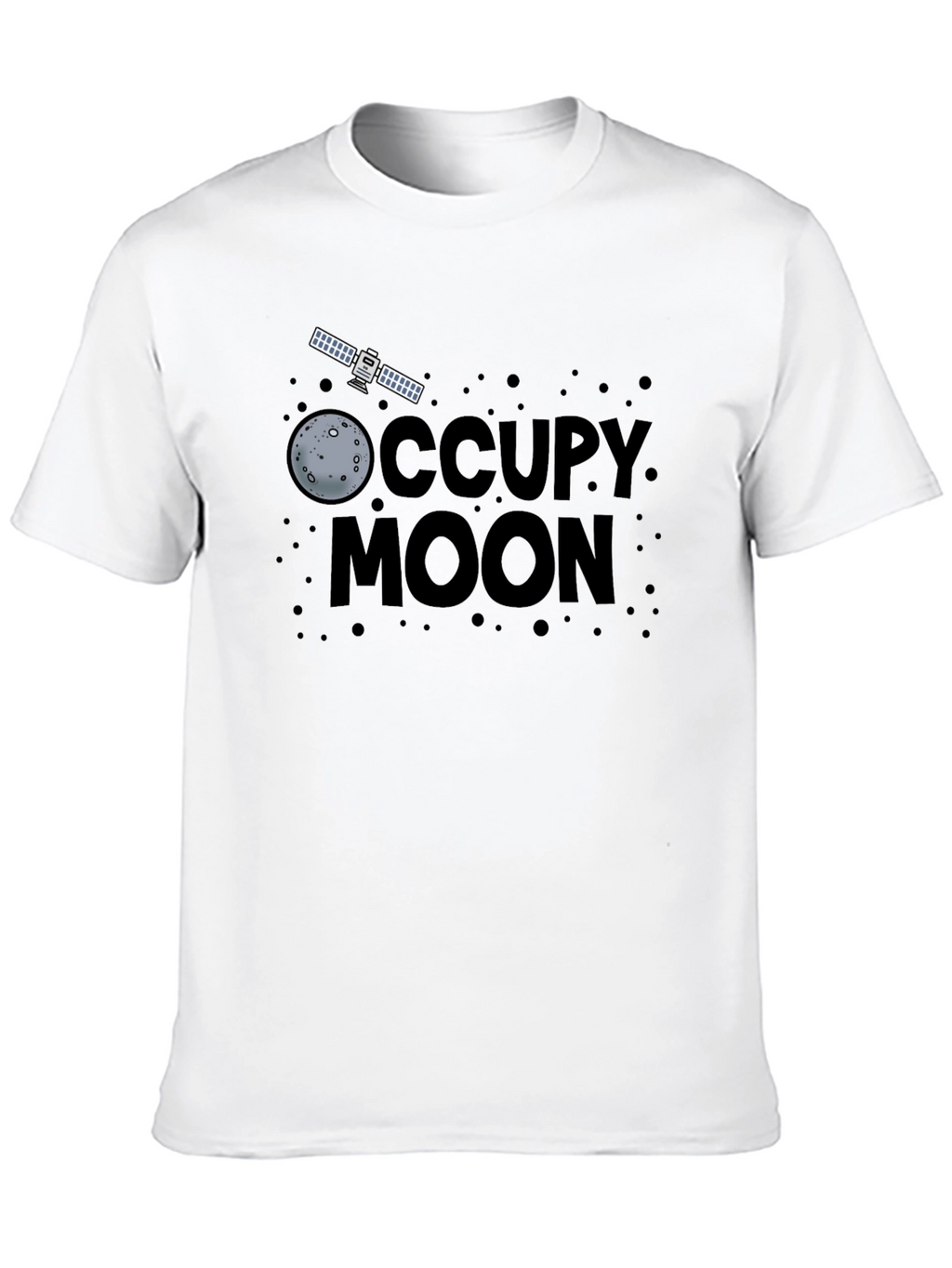 Occupy Moon Graphic Tee - Black Cotton T-Shirt