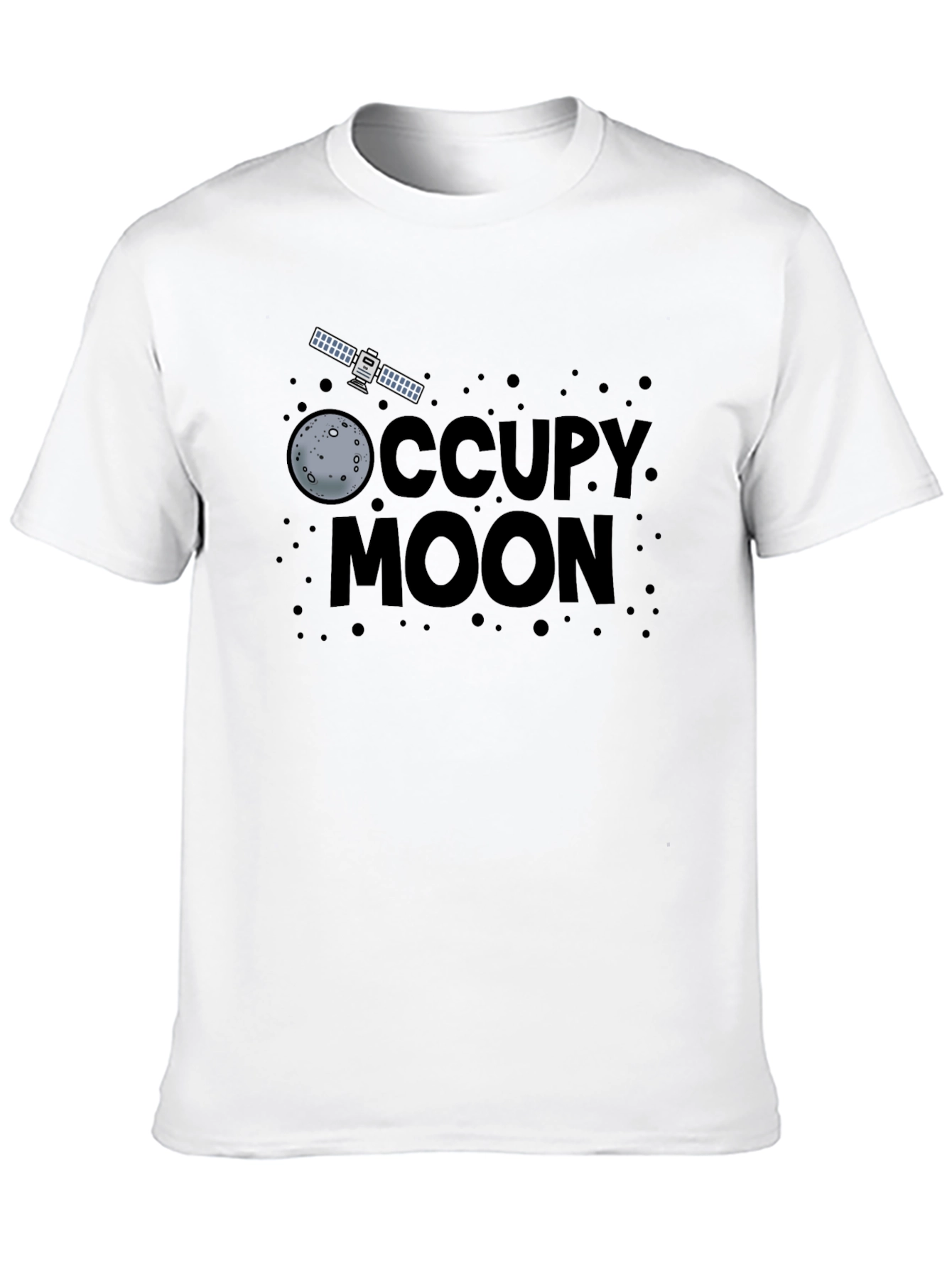 Occupy Moon Graphic Tee - Black Cotton T-Shirt