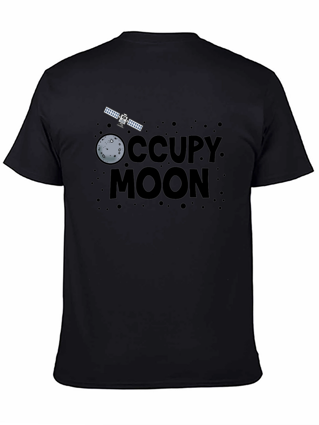 Occupy Moon Graphic Tee - Black Cotton T-Shirt