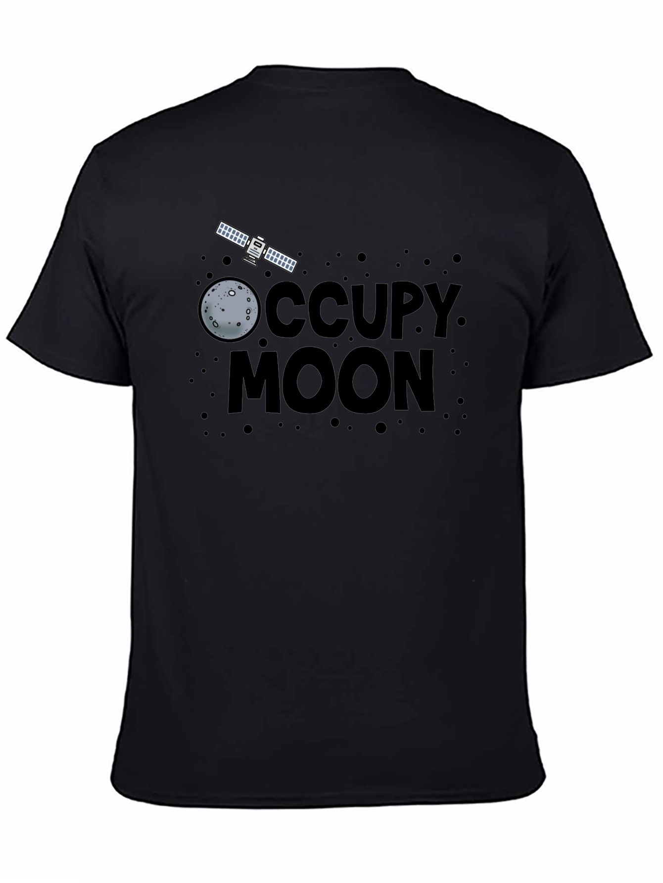 Occupy Moon Graphic Tee - Black Cotton T-Shirt