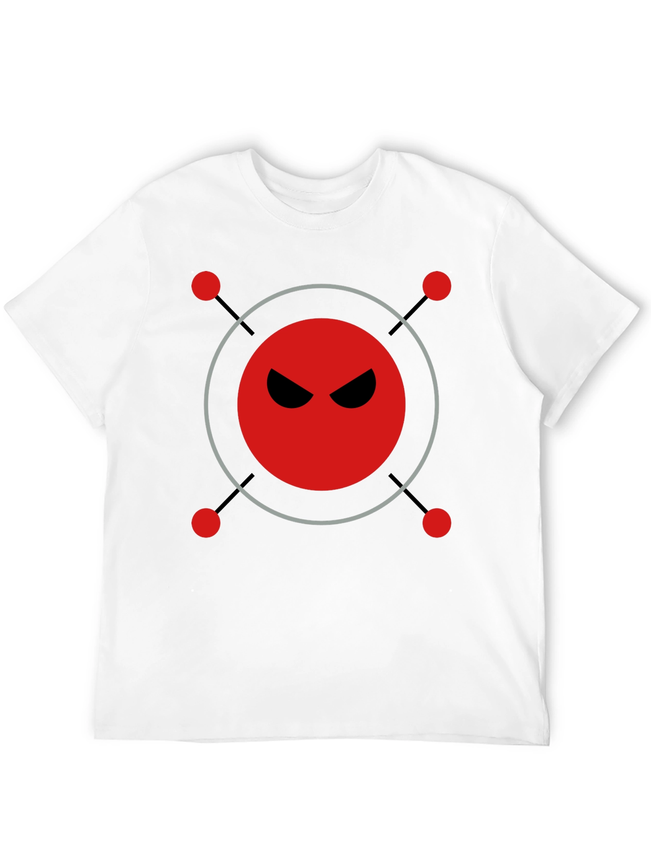 Mens Black T-Shirt with Evil Robot Design