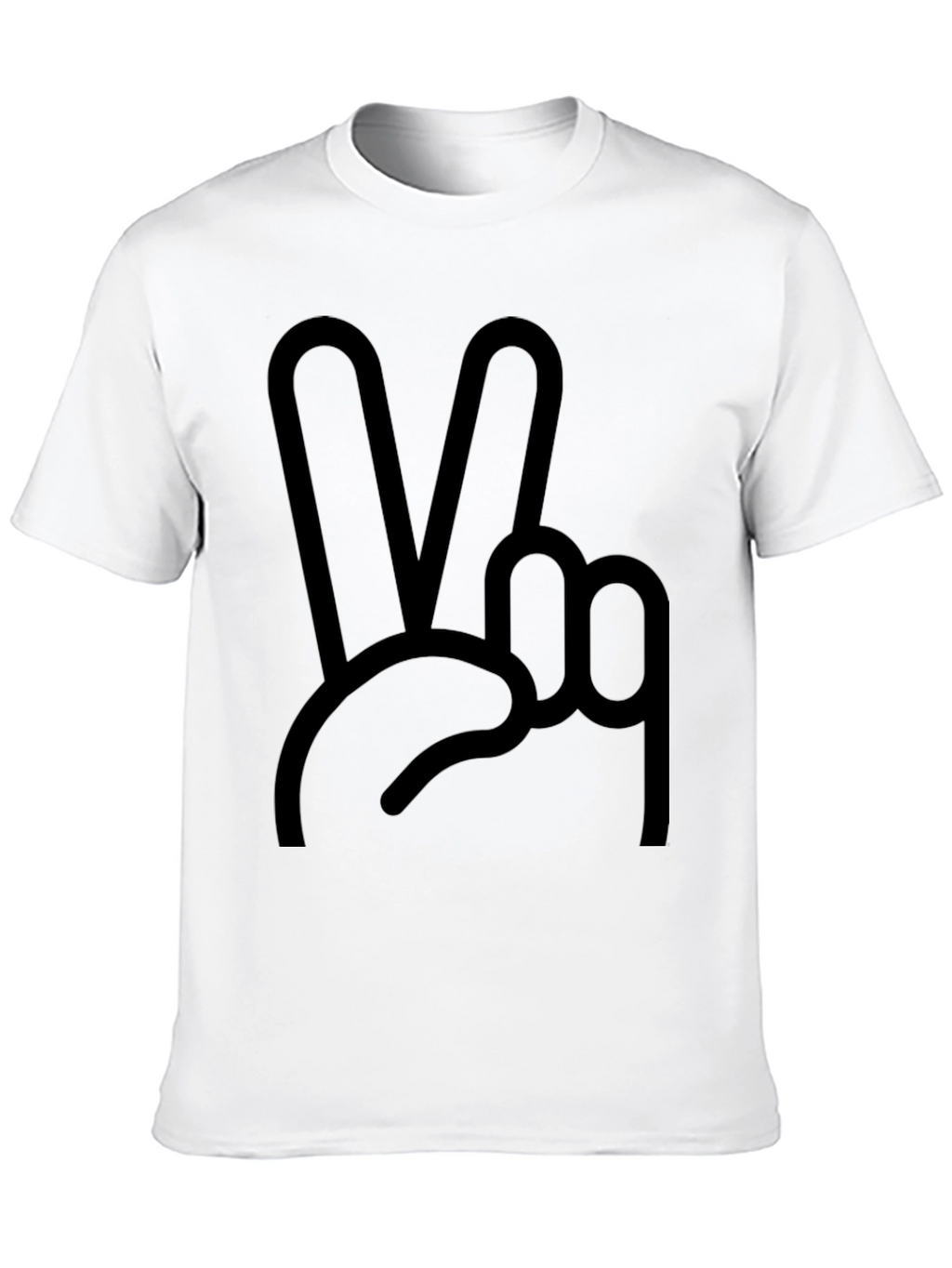 Peace Sign Graphic Tee - Black Cotton Blend Shirt