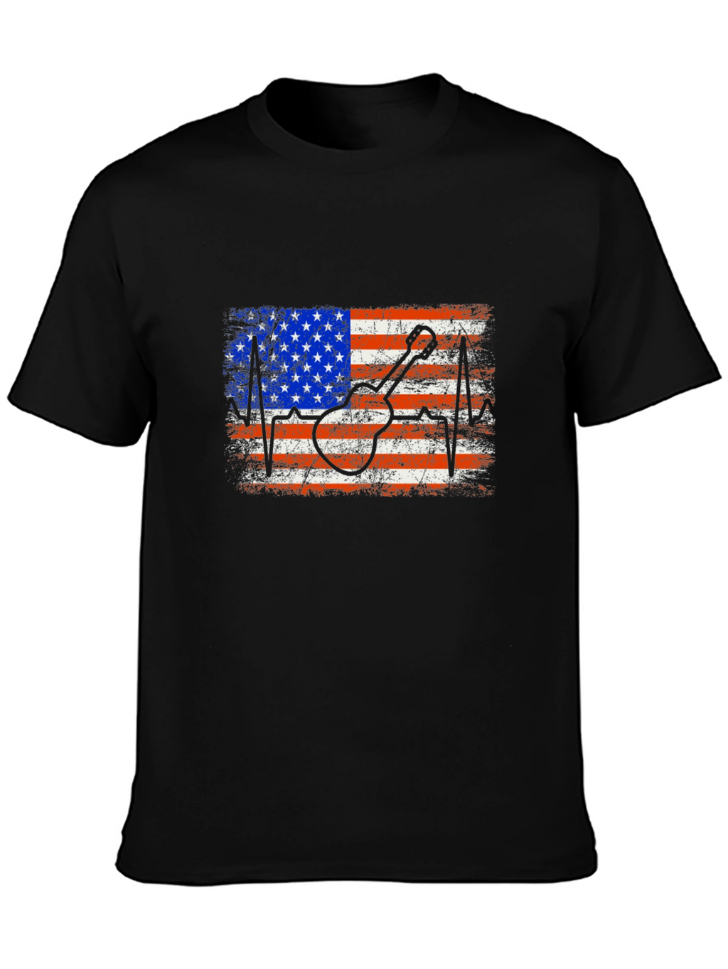 American Flag Guitar T-Shirt