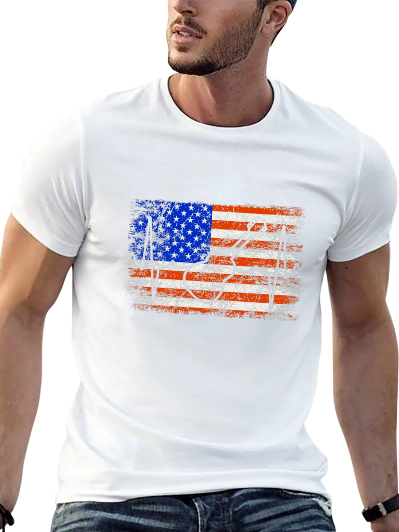 American Flag Guitar T-Shirt