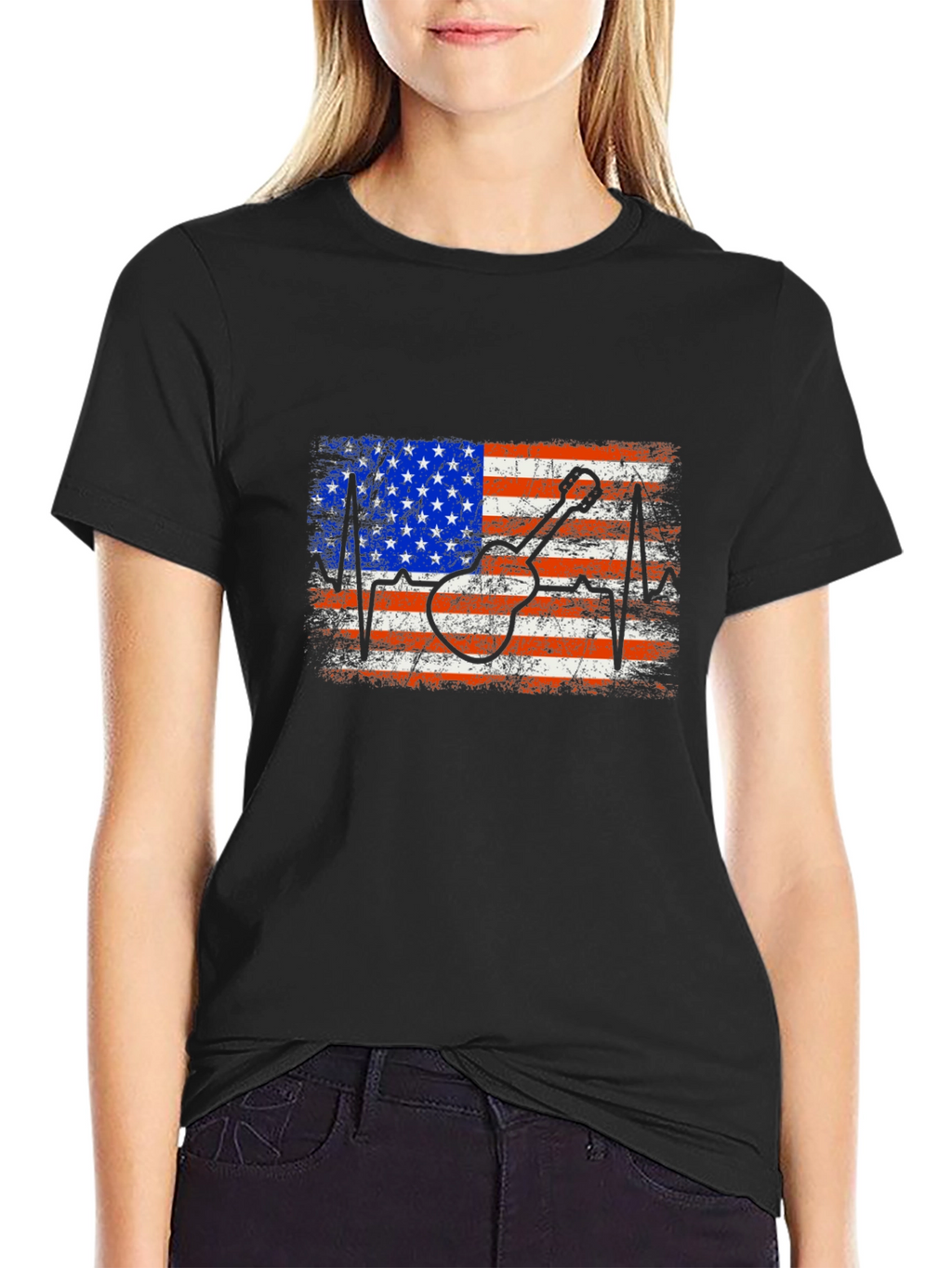 American Flag Guitar T-Shirt