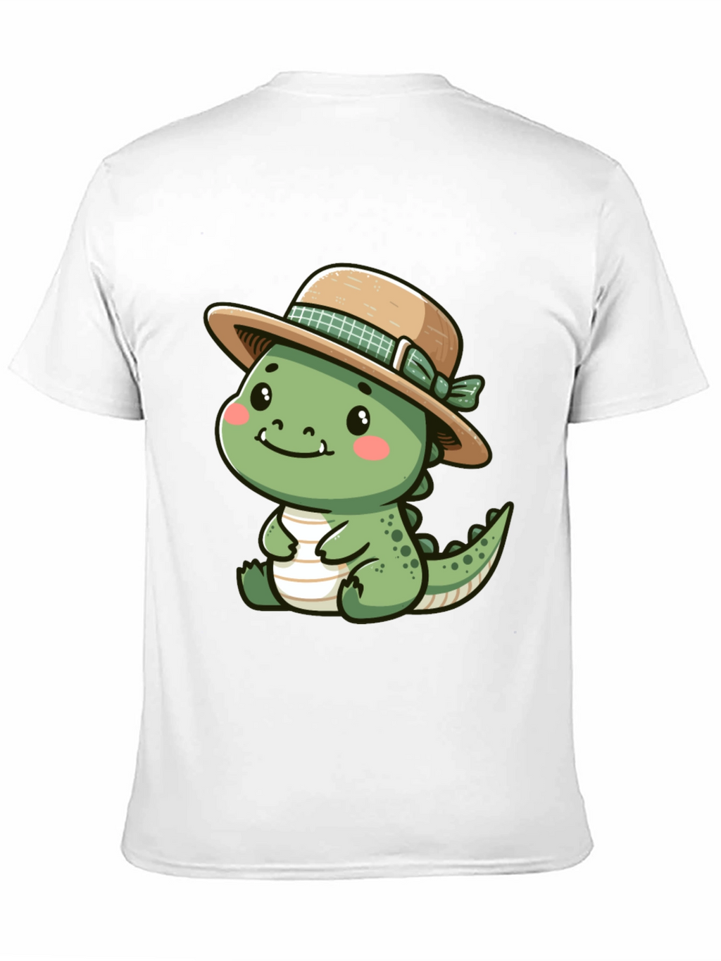 Cute Dino with Hat - Black T-Shirt