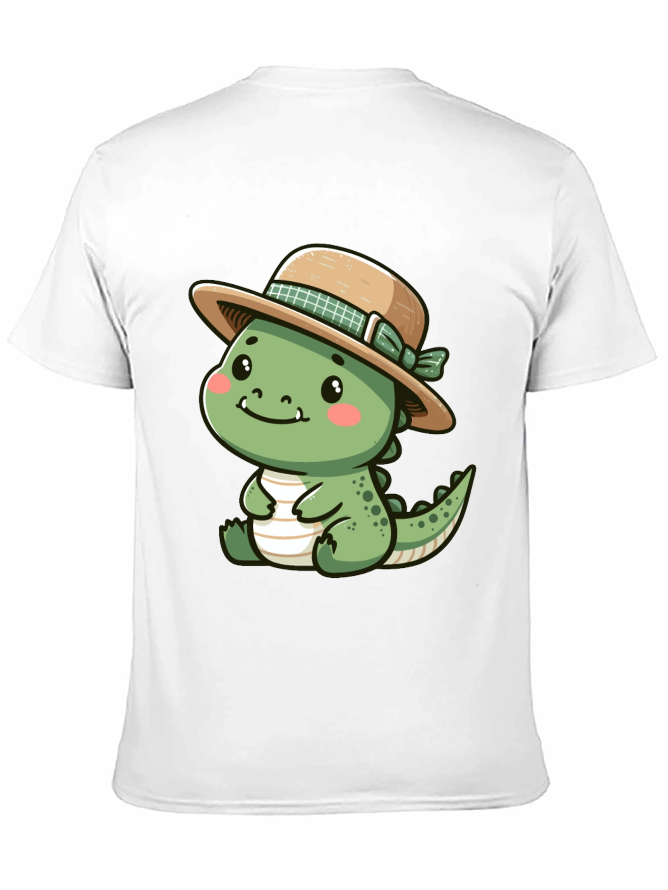 Cute Dino with Hat - Black T-Shirt