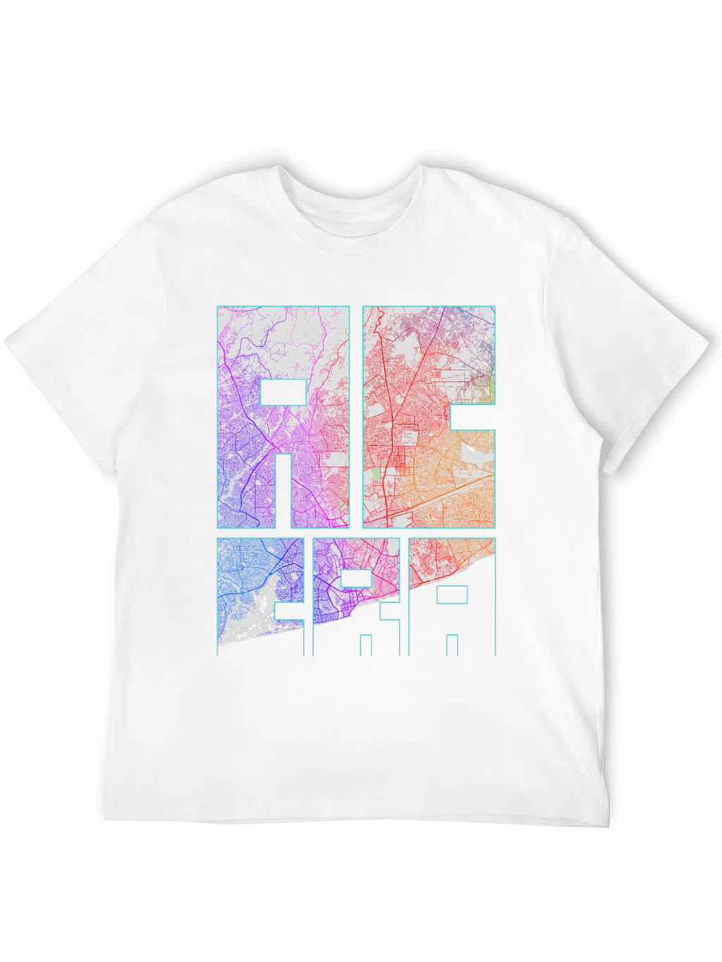 City Map Graphic Tee - Black Unisex T-Shirt