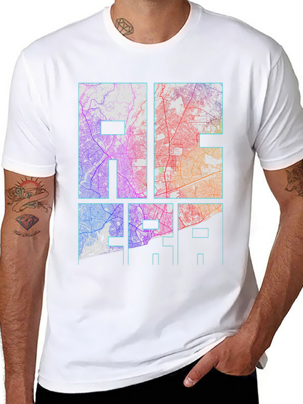City Map Graphic Tee - Black Unisex T-Shirt