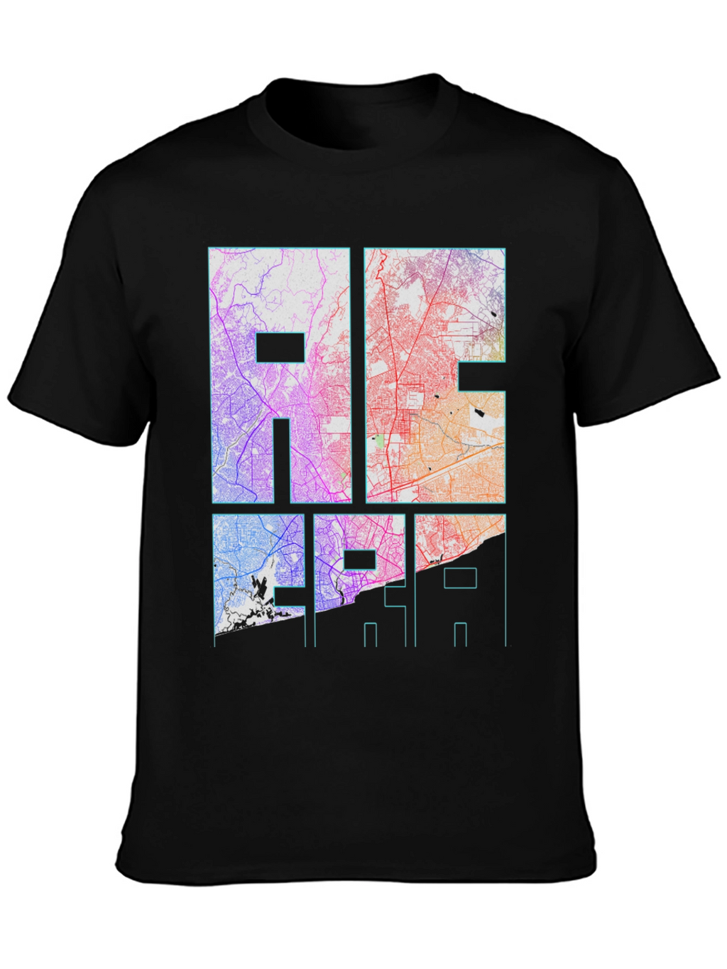 City Map Graphic Tee - Black Unisex T-Shirt