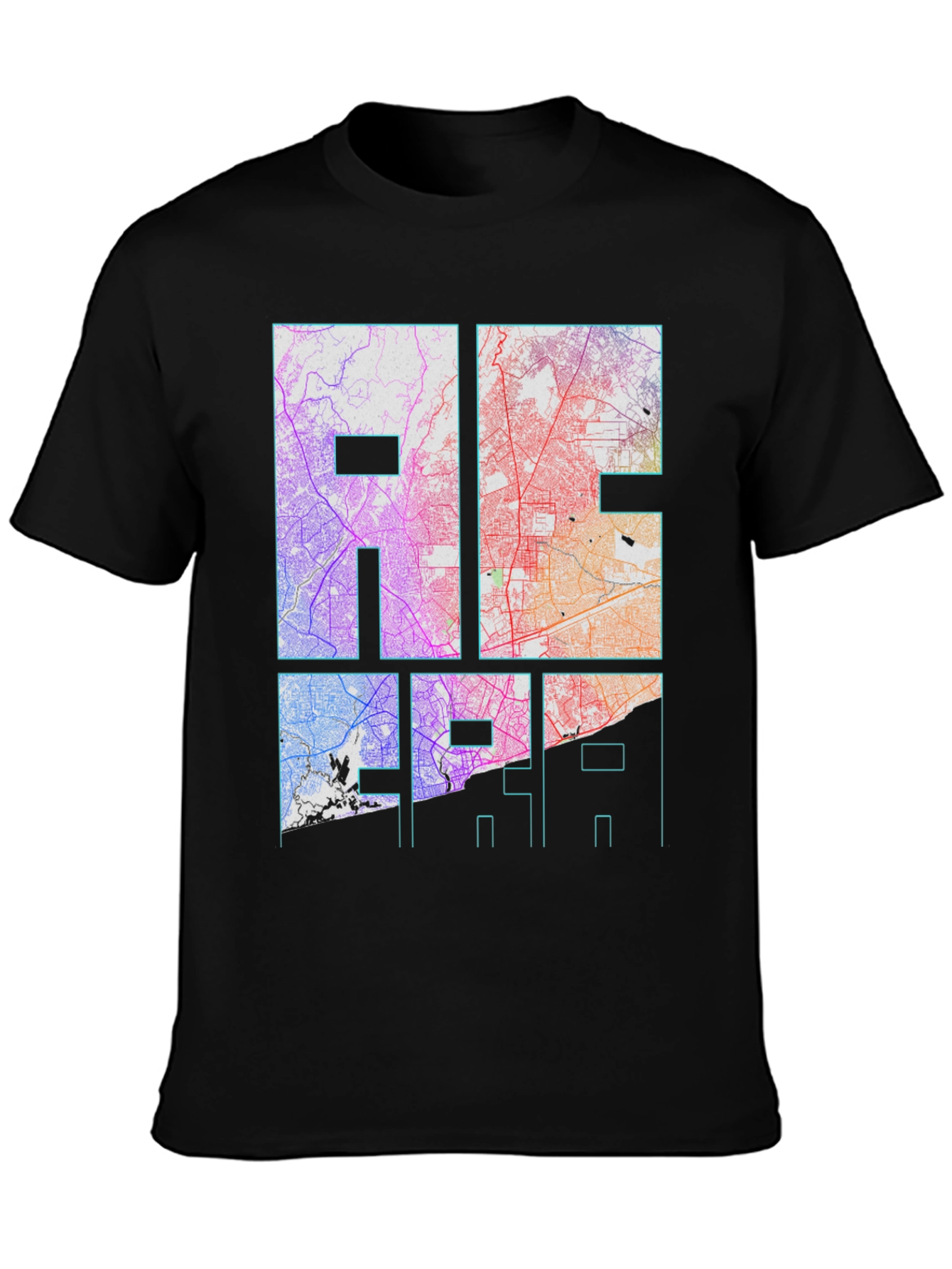 City Map Graphic Tee - Black Unisex T-Shirt