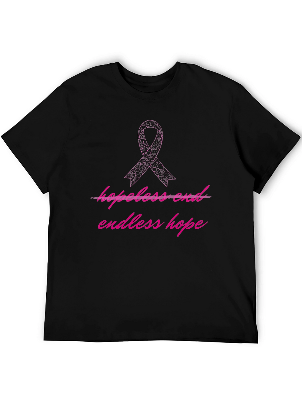 Endless Hope Ribbon Graphic Tee - Black