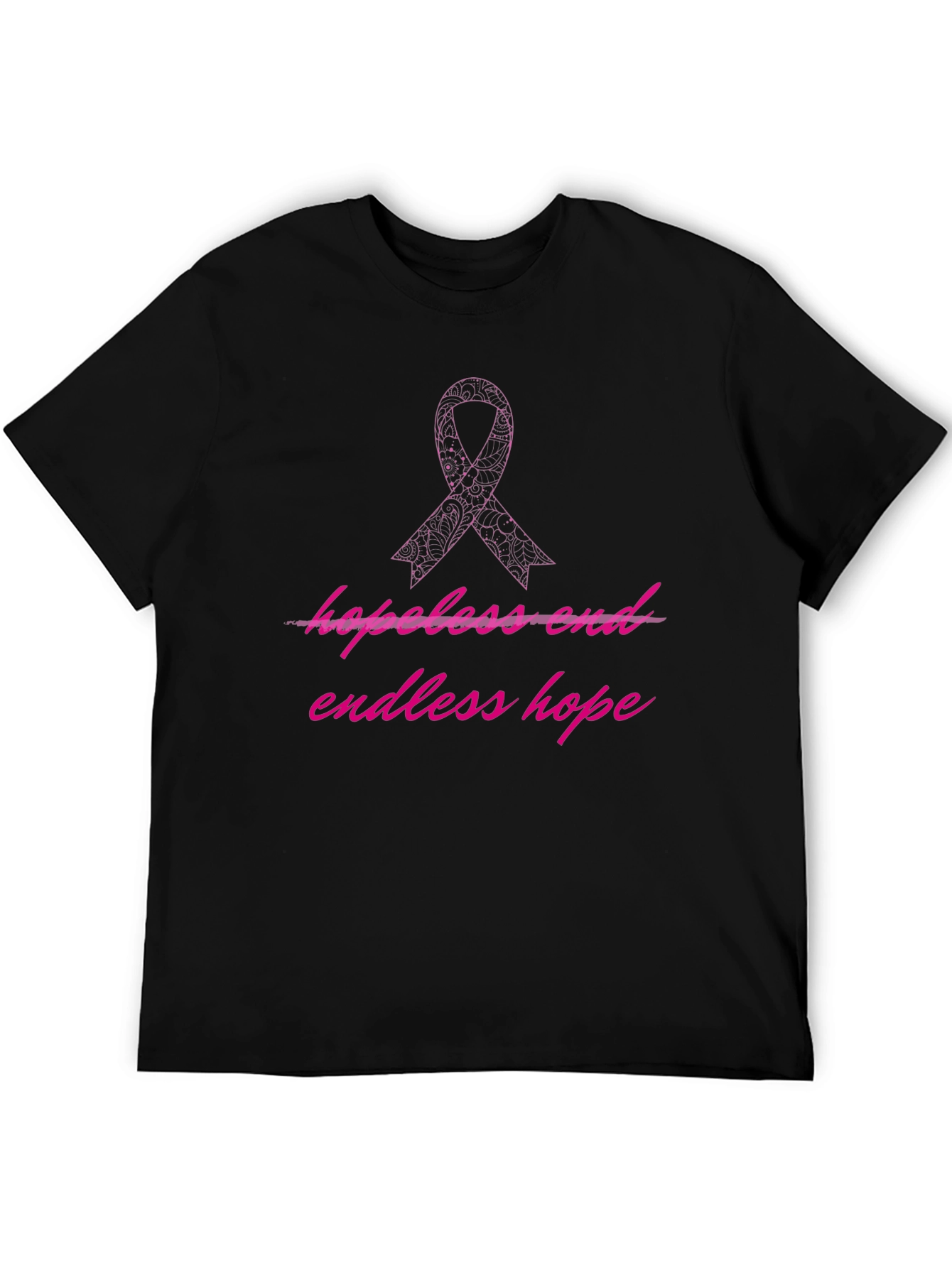 Endless Hope Ribbon Graphic Tee - Black