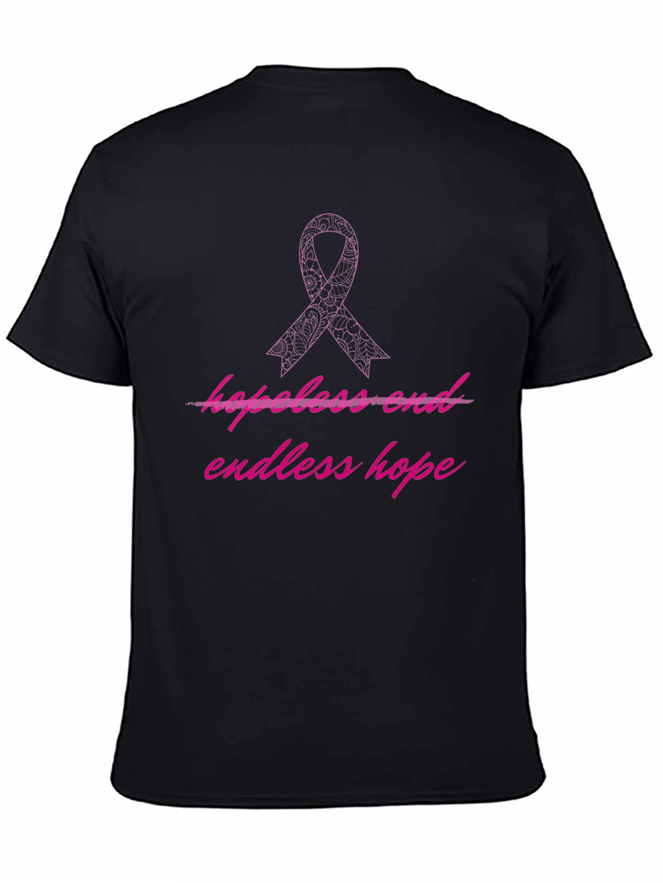 Endless Hope Ribbon Graphic Tee - Black