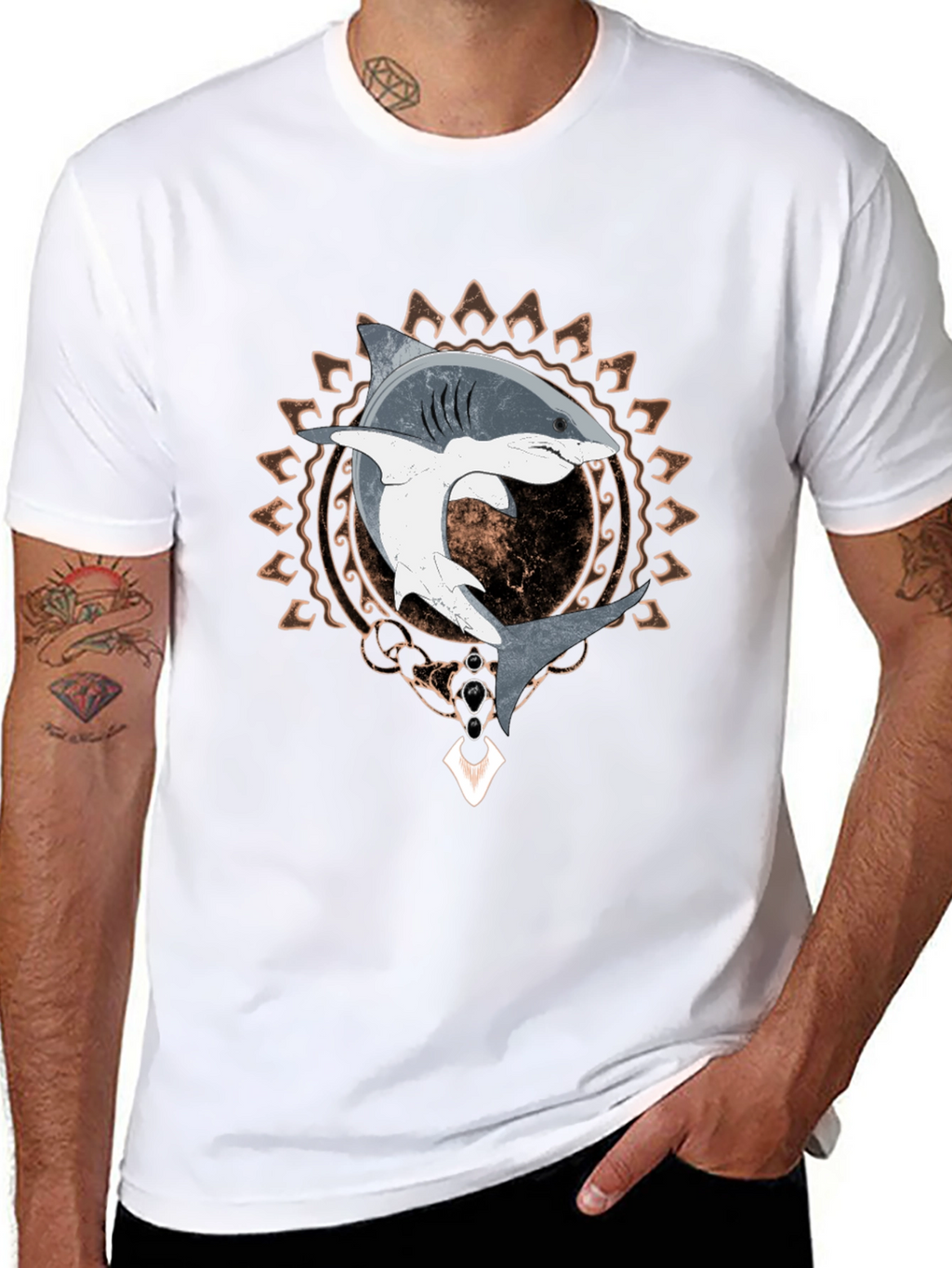 Shark Graphic Tee - Mens Black T-Shirt