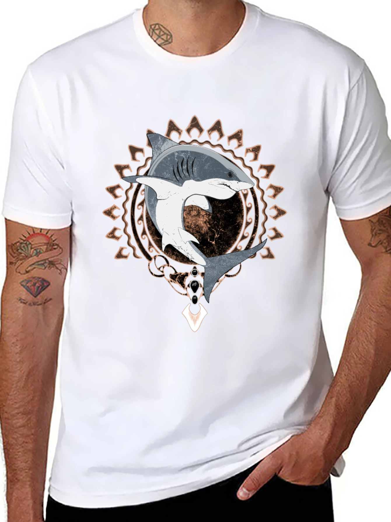 Shark Graphic Tee - Mens Black T-Shirt