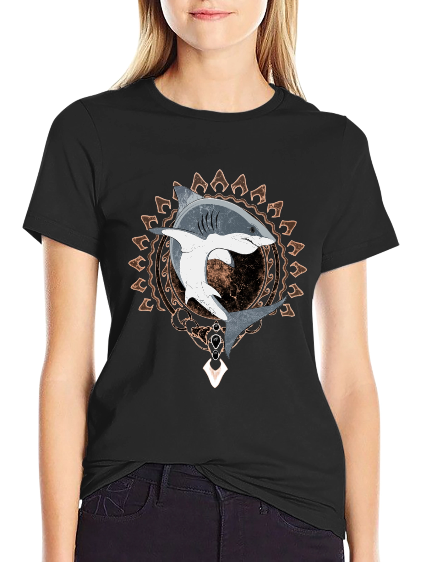 Shark Graphic Tee - Mens Black T-Shirt