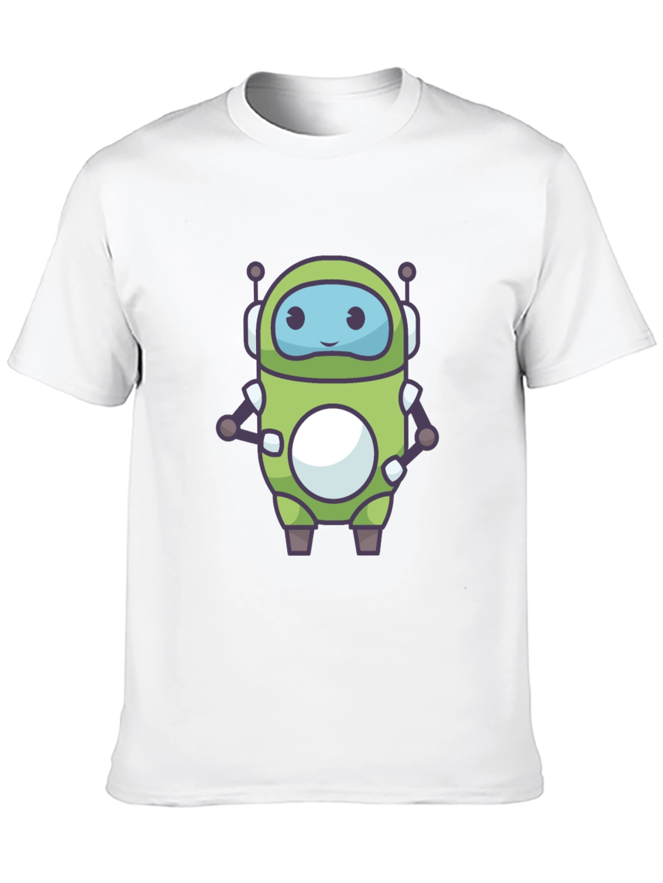 Green Robot Graphic Tee - Fun Tech Style