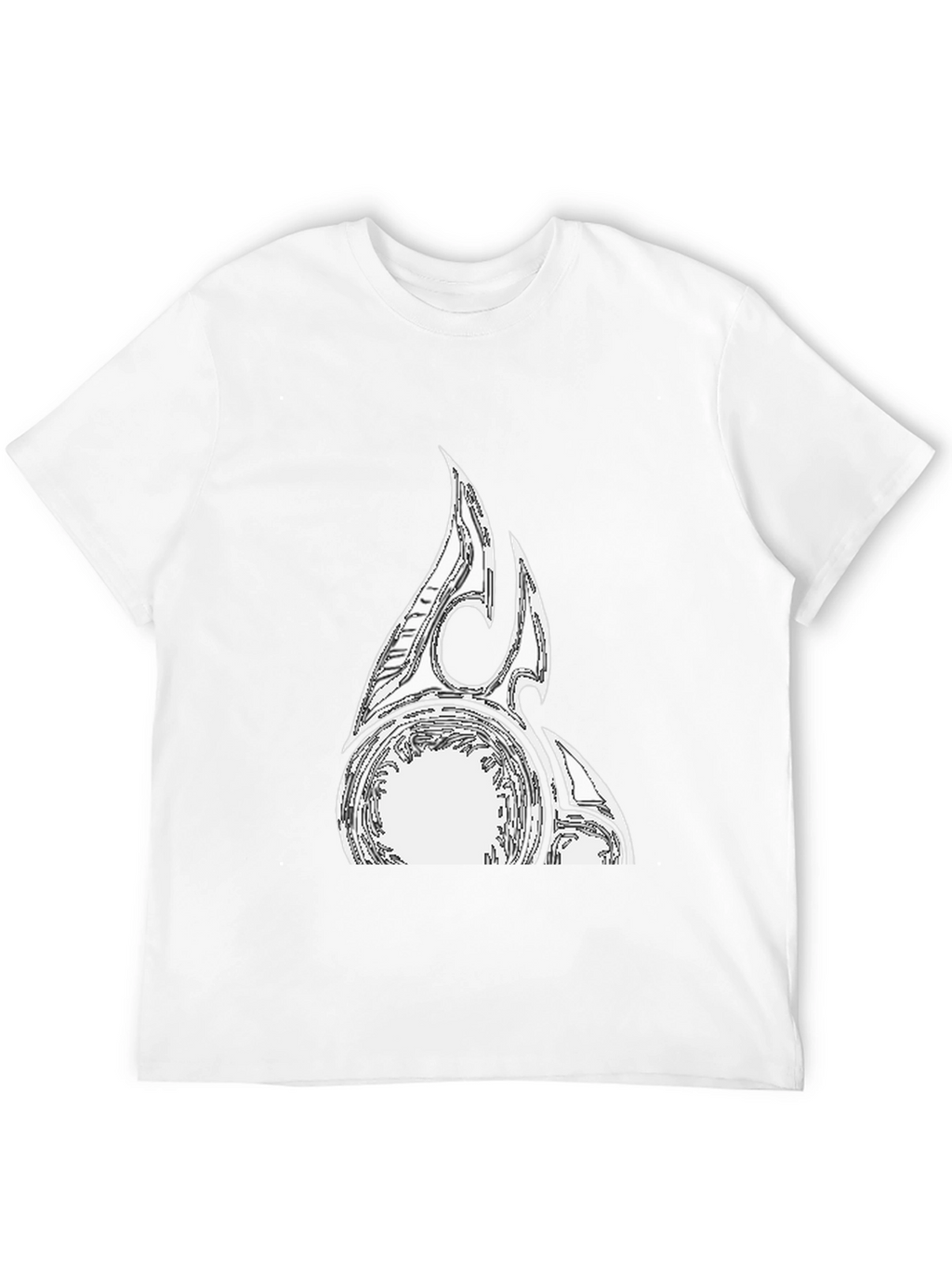 Black Graphic Tee with Abstract White Design