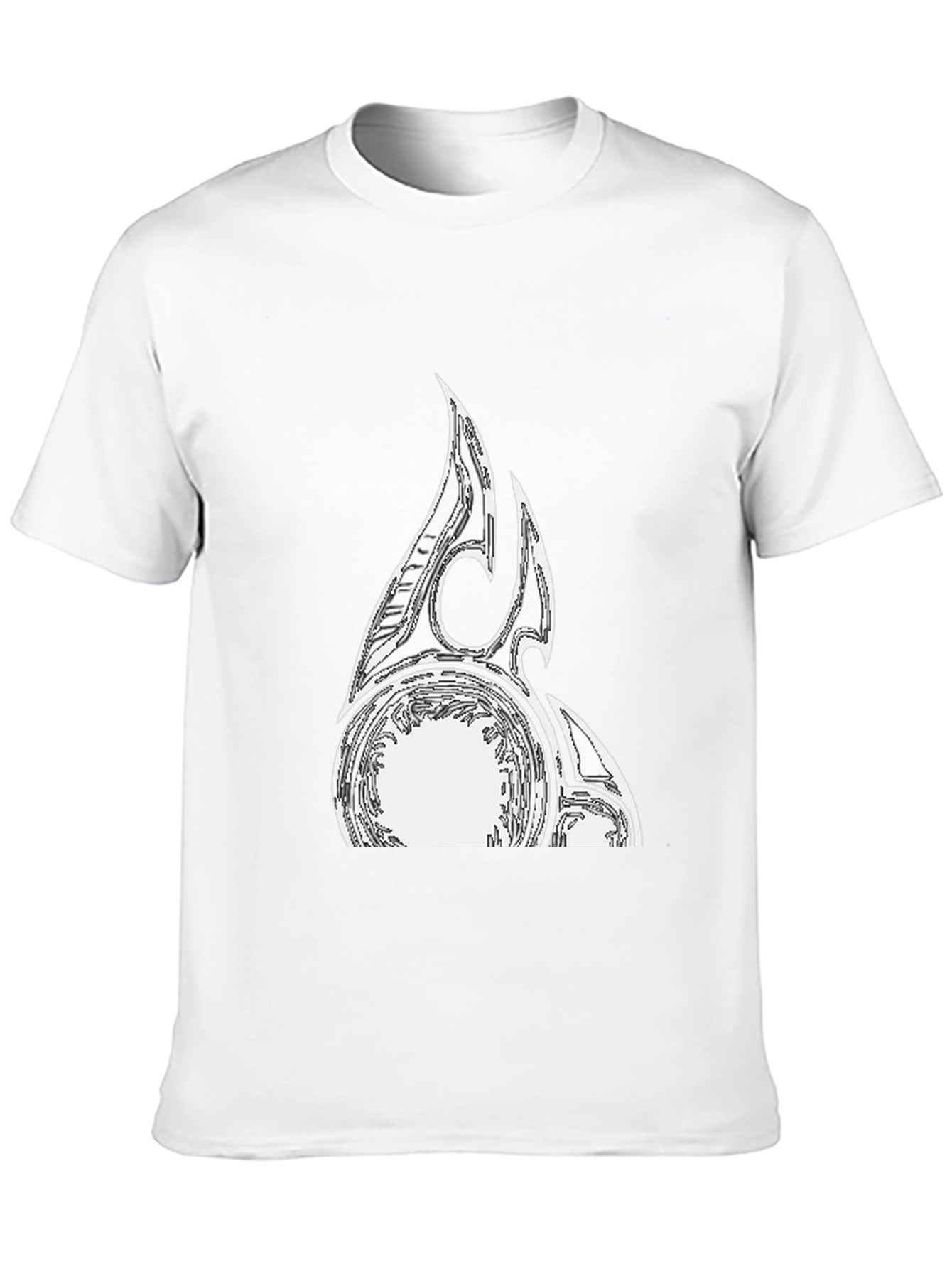 Black Graphic Tee with Abstract White Design